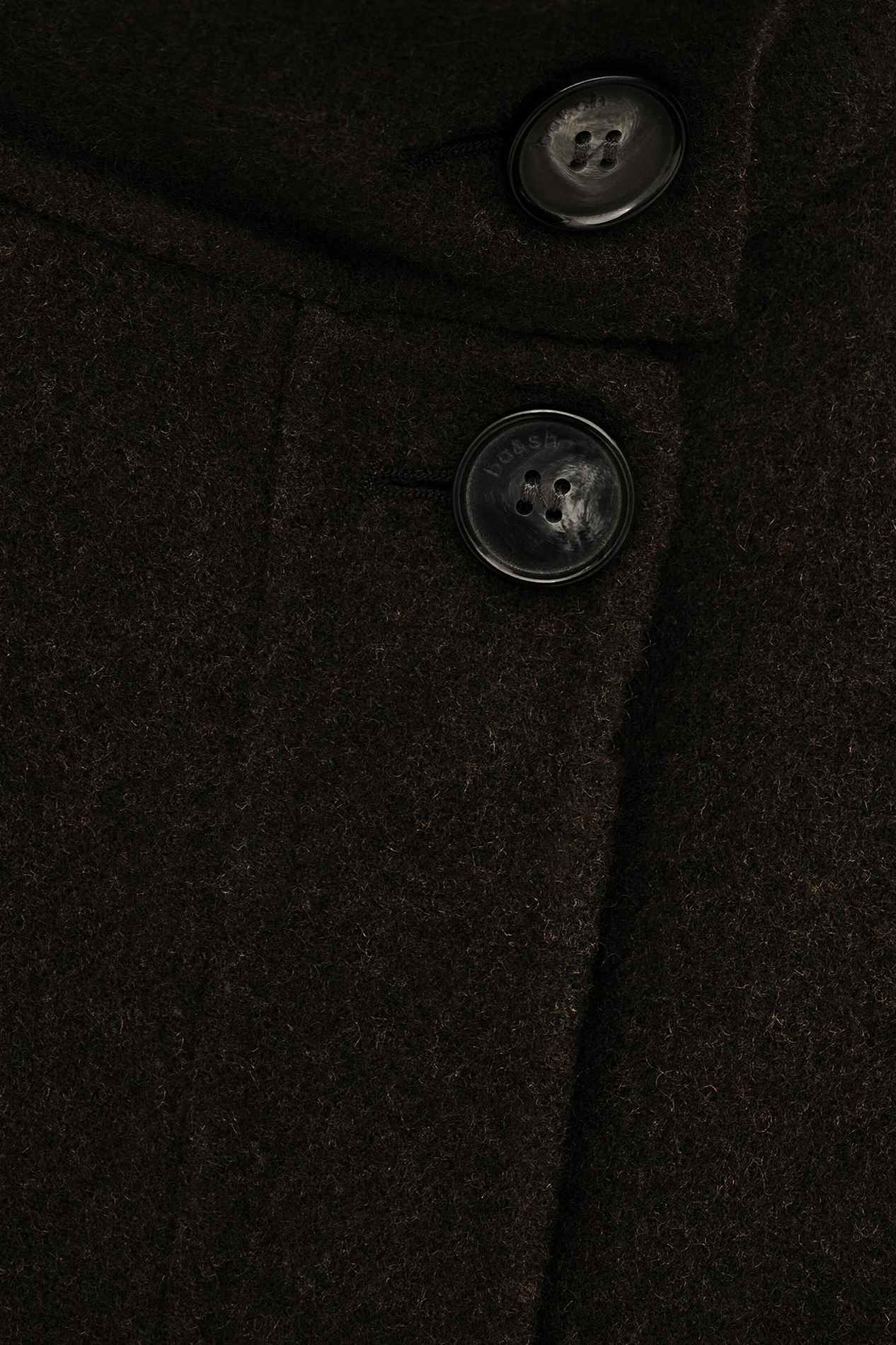 Jas van wol met opstaande kraag BA&SH Kaki