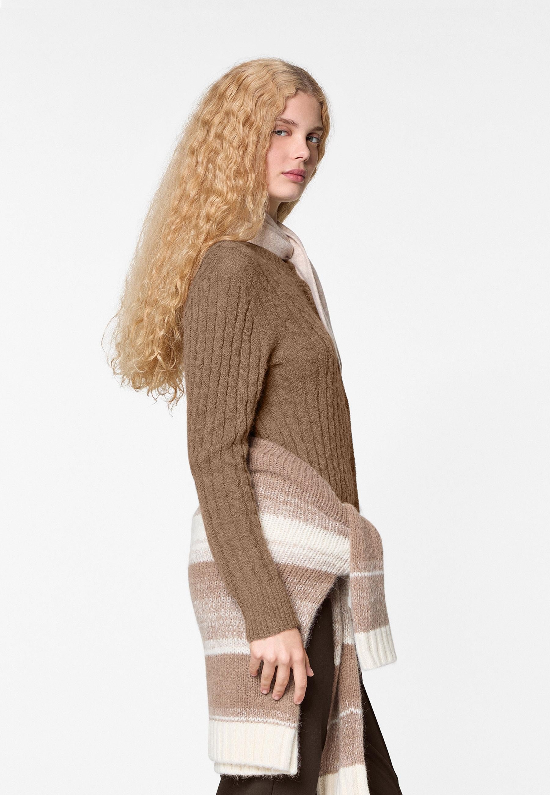 Alpaca cable-knit vest RODIER Brown