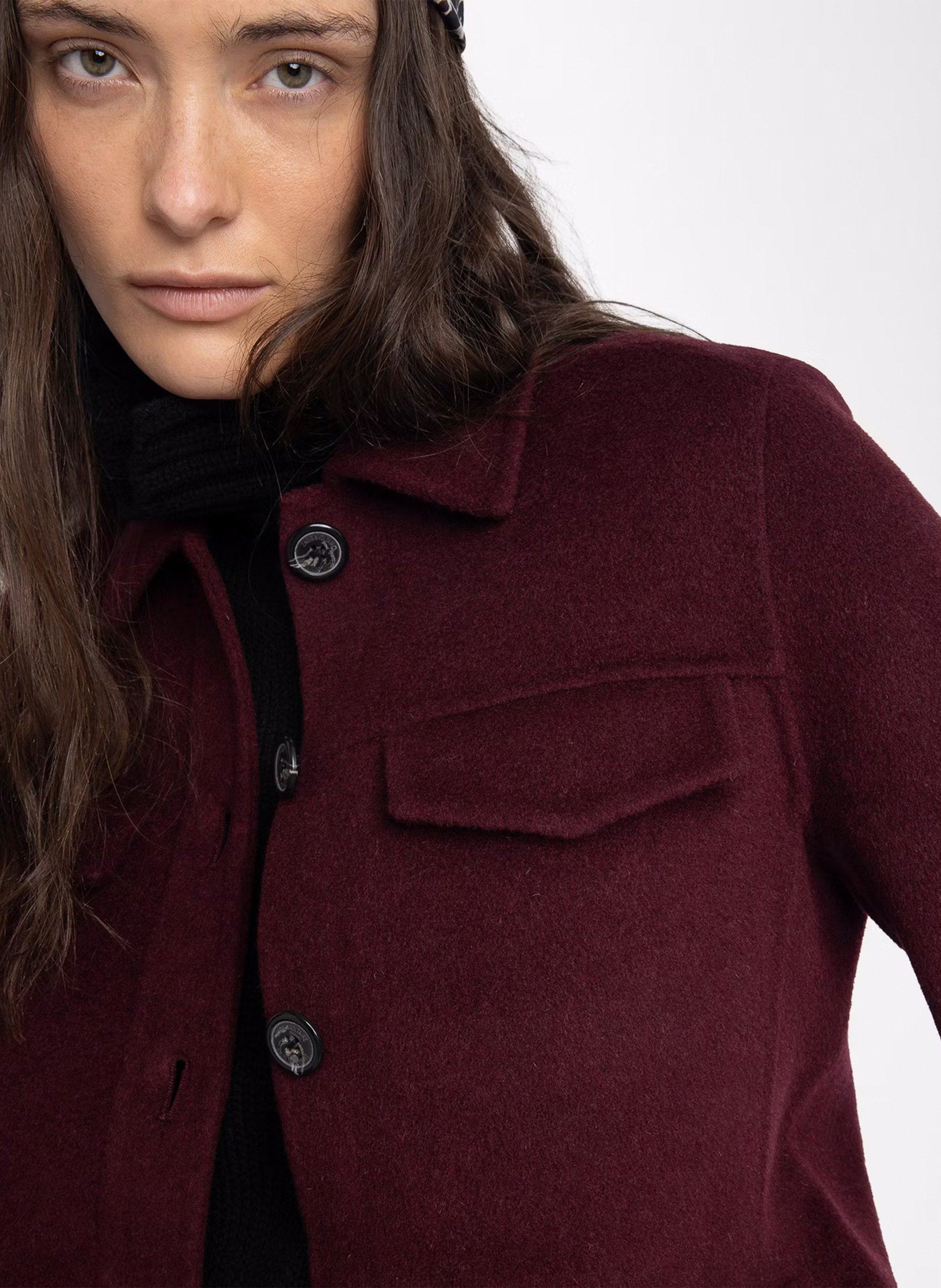 Blouson col classique en laine mélangée ZADIG&VOLTAIRE Violet