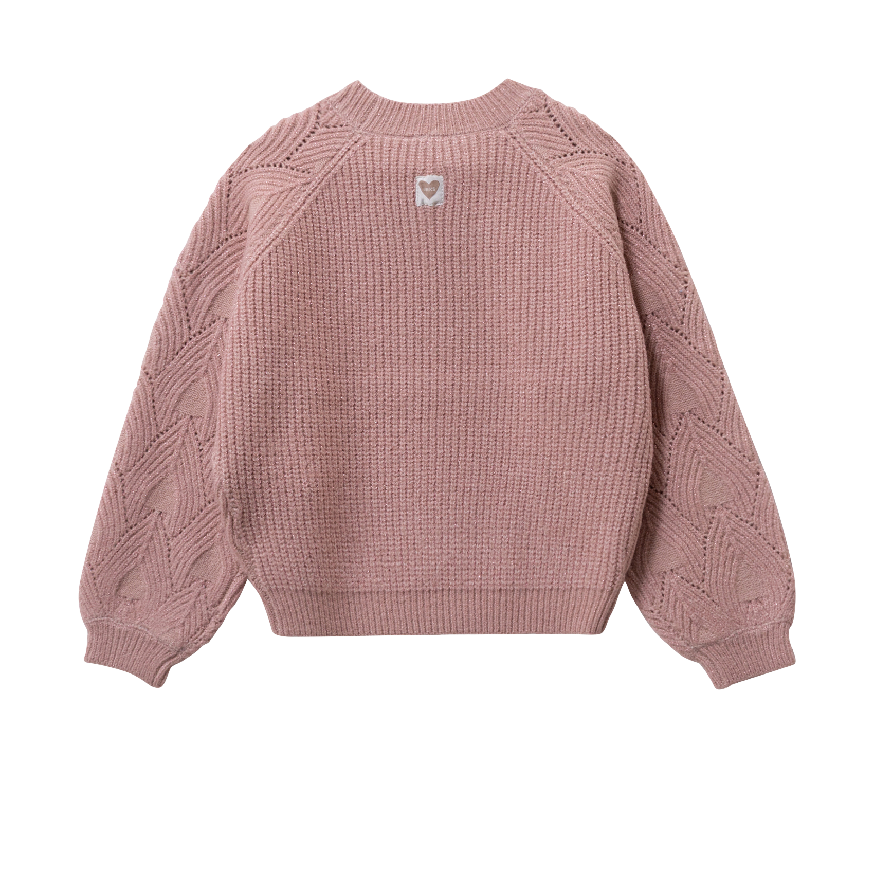 Pull col rond oversize en maille IKKS JUNIOR Rose