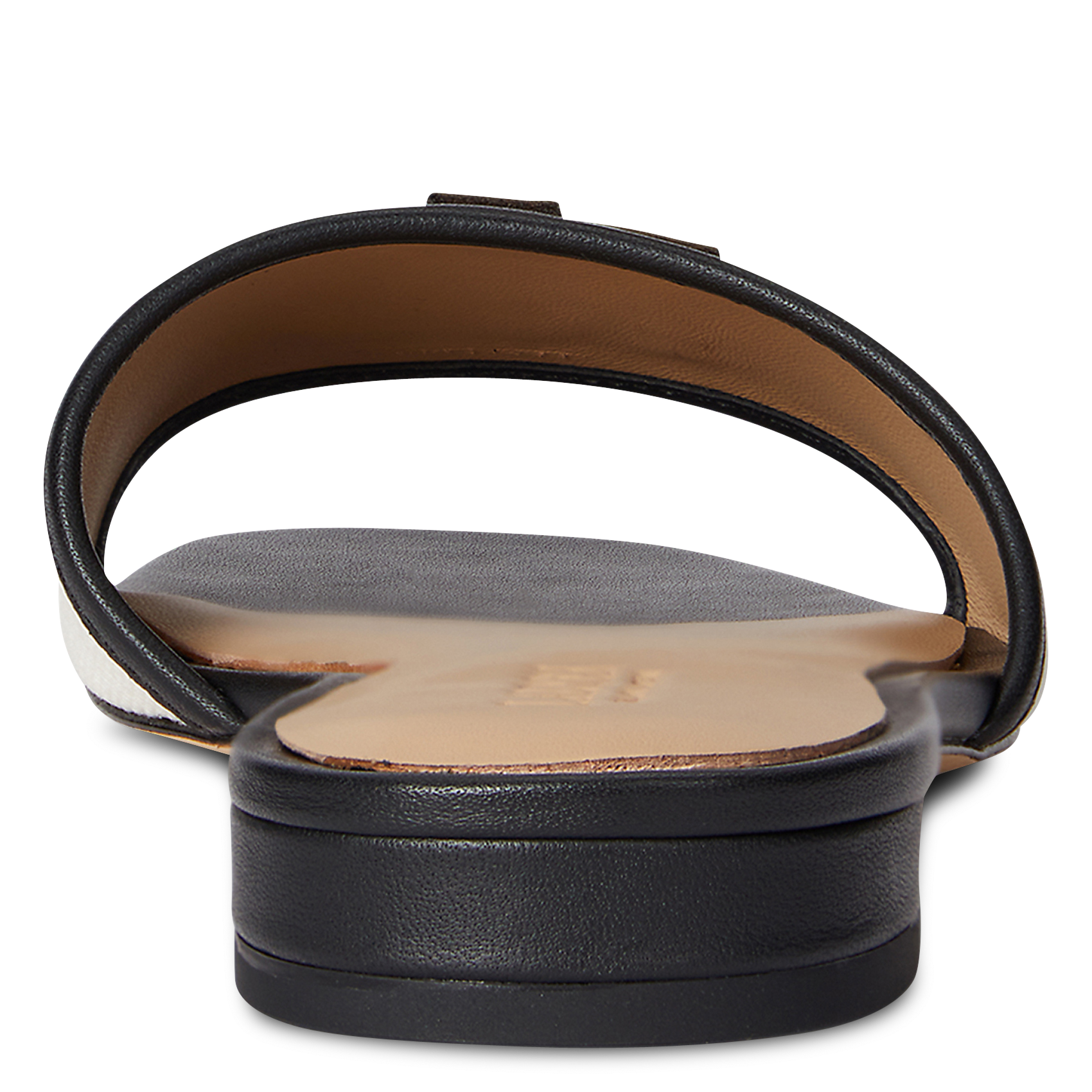 Sandales plates bicolore à logo POLO RALPH LAUREN Noir