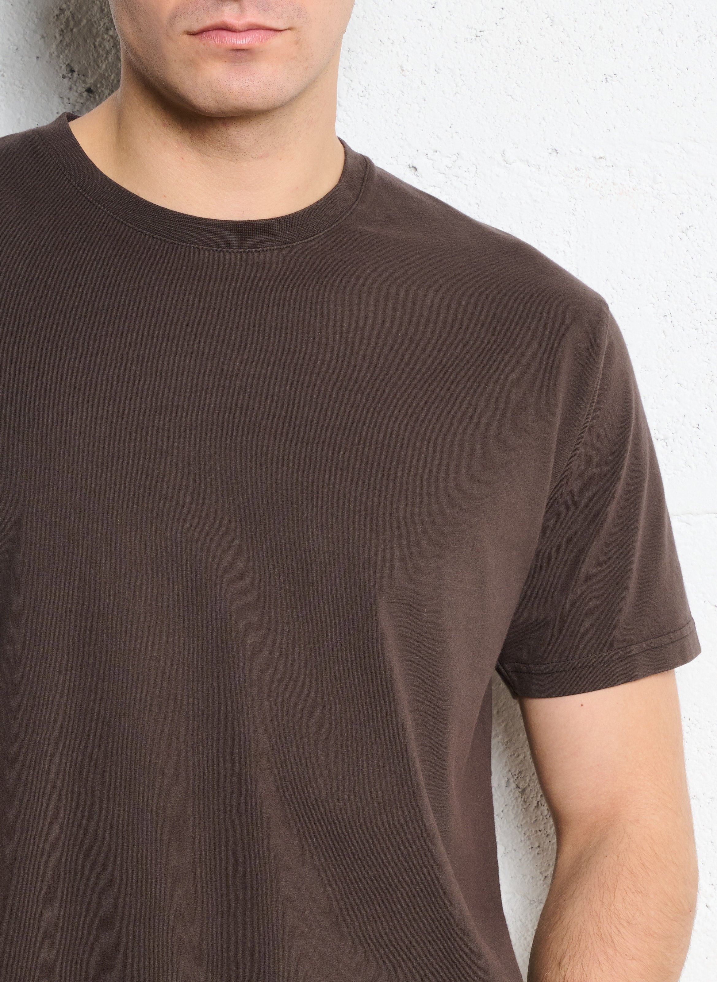 T-shirt col rond en coton biologique COLORFUL STANDARD Marron