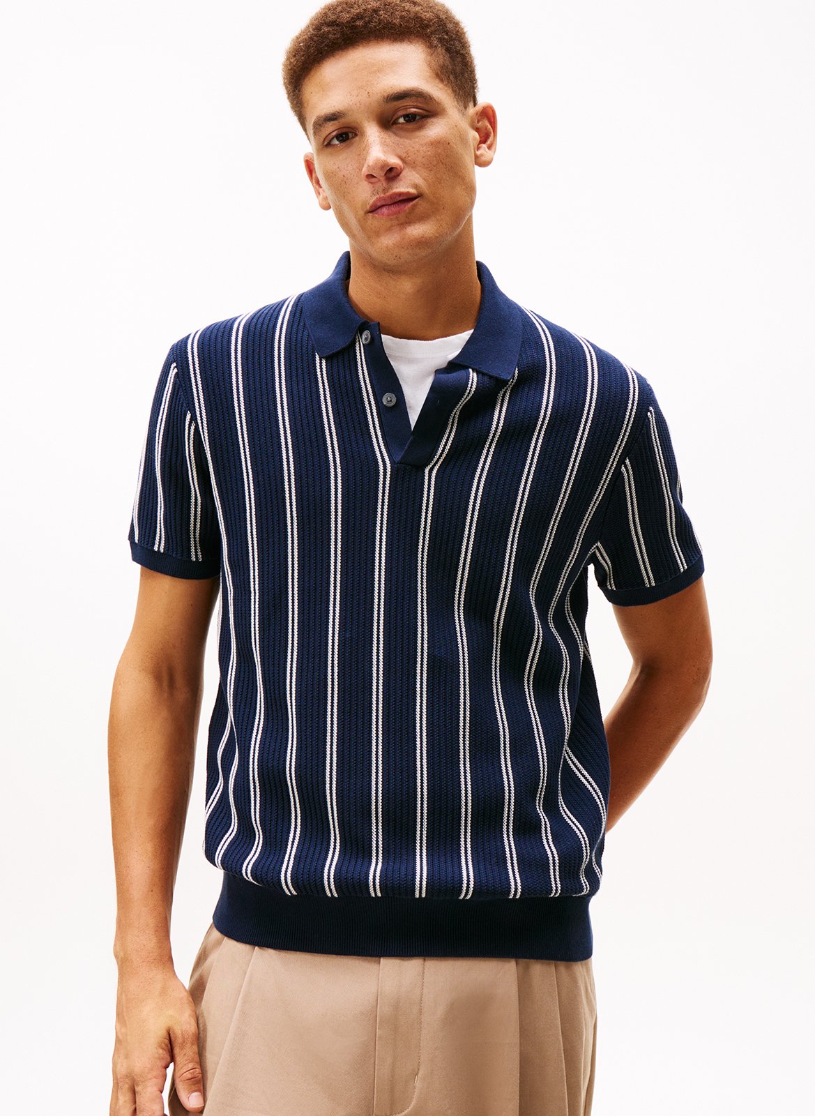 Polo regular-fit en coton bio TOMMY HILFIGER Bleu
