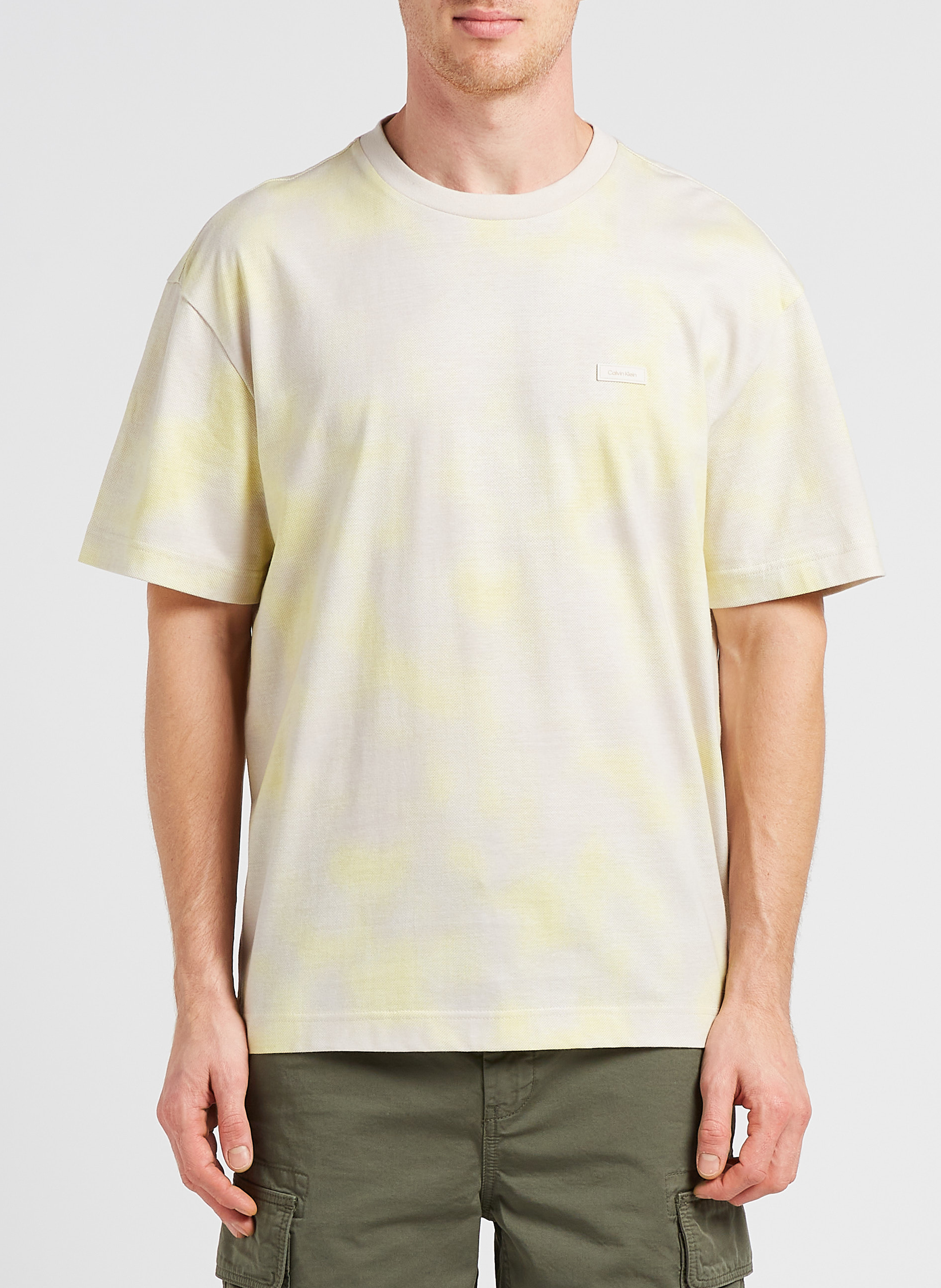 T-shirt van biokatoen met print CALVIN KLEIN Geel