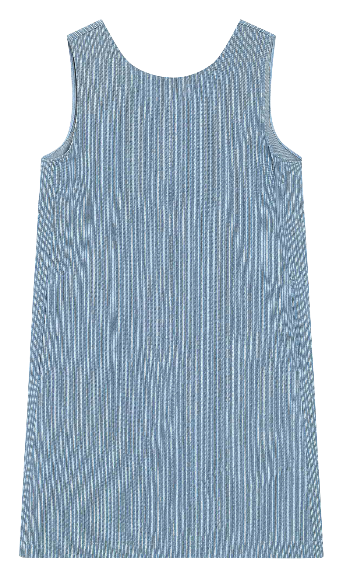 Kurzes Kleid mit Rundhalsausschnitt aus gestreifter Baumwolle GRACE ET MILA Blau