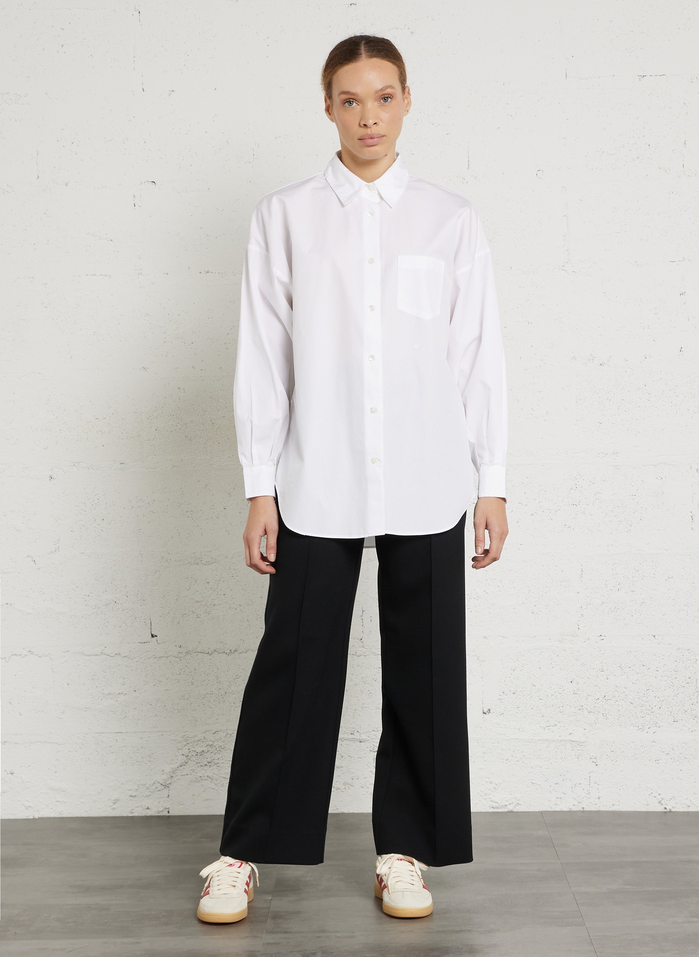 Katoenen oversized blouse BELLEROSE Wit