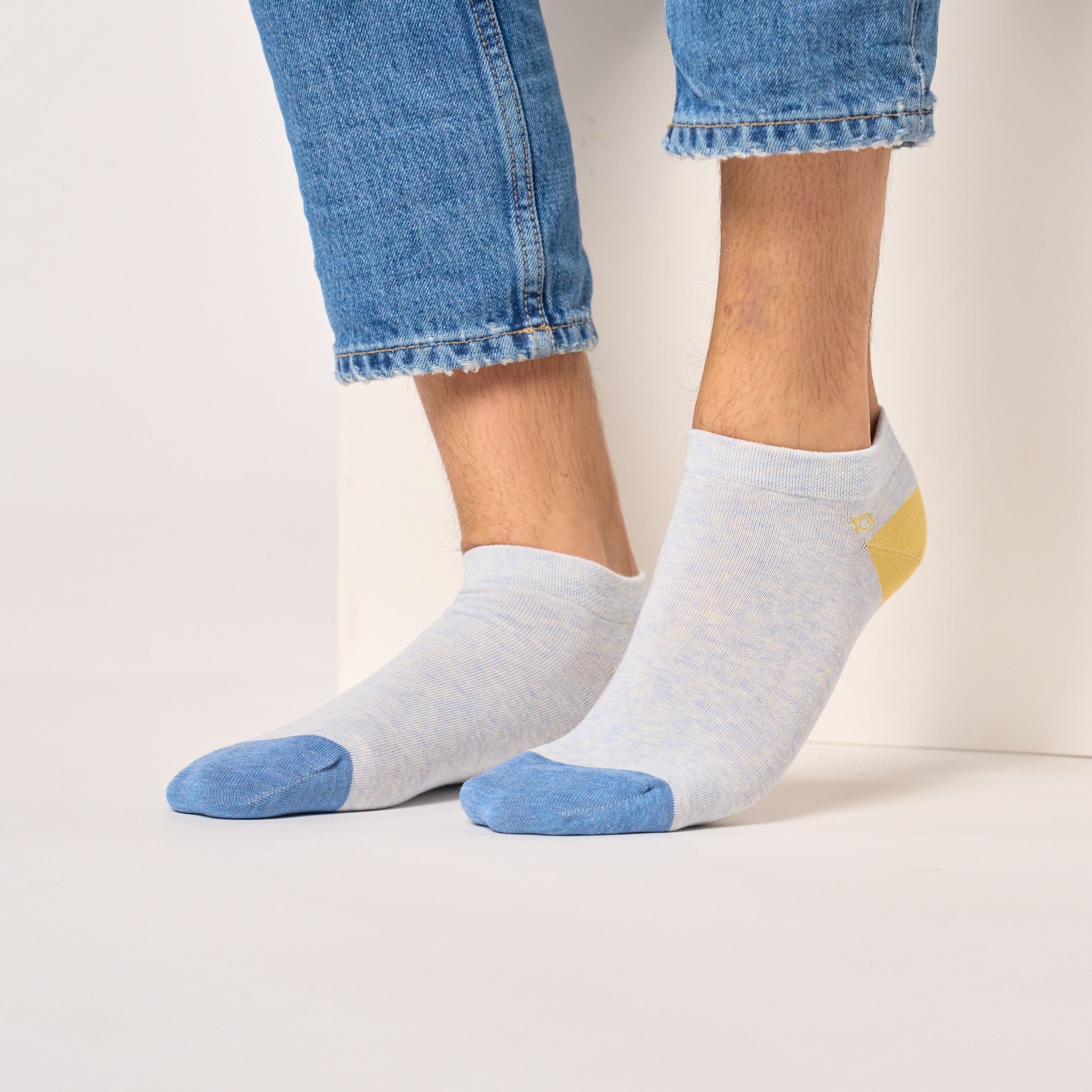 Combed cotton solid ankle socks BILLYBELT Blue