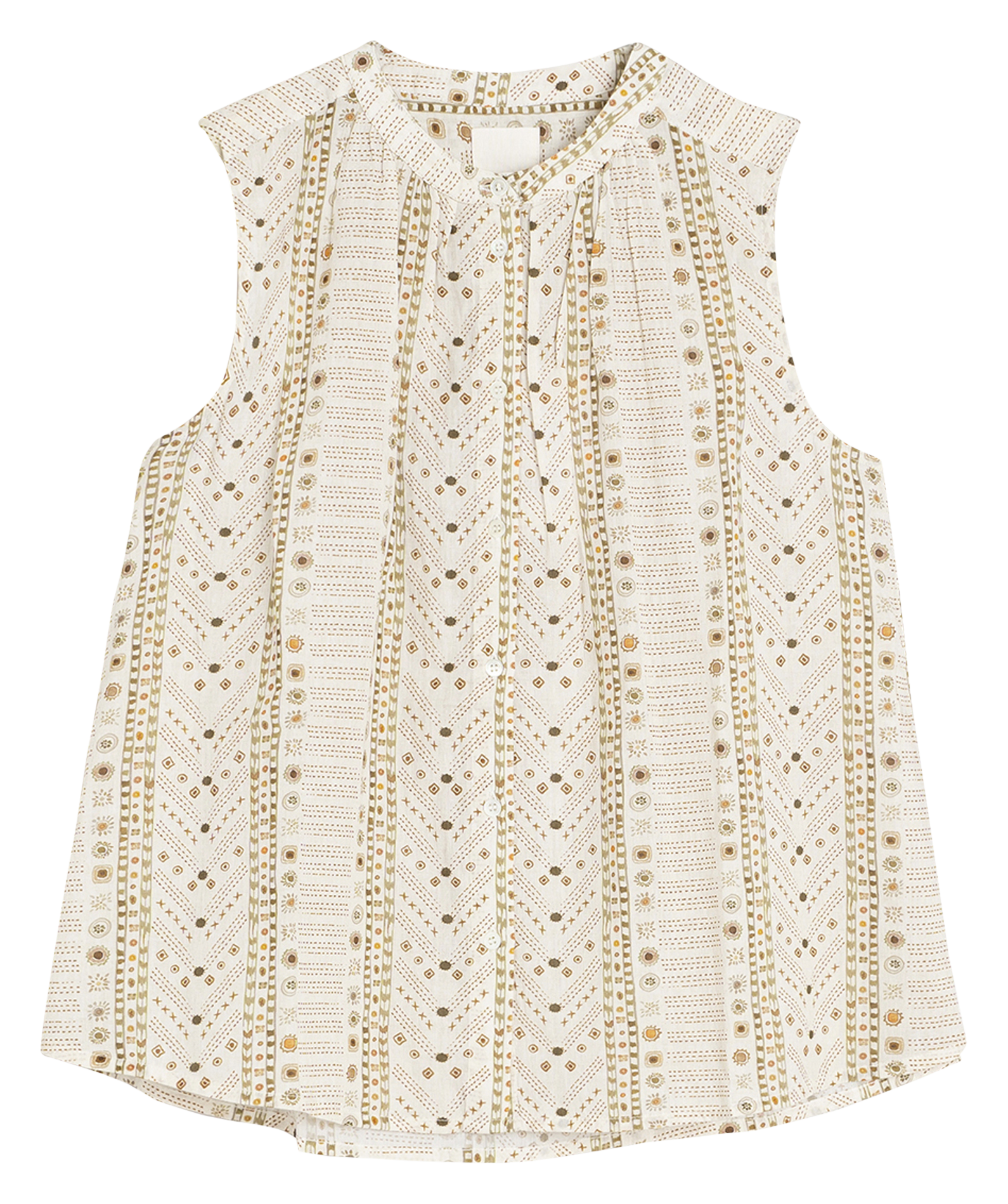 Ärmelloses bedrucktes Top INDI & COLD Beige