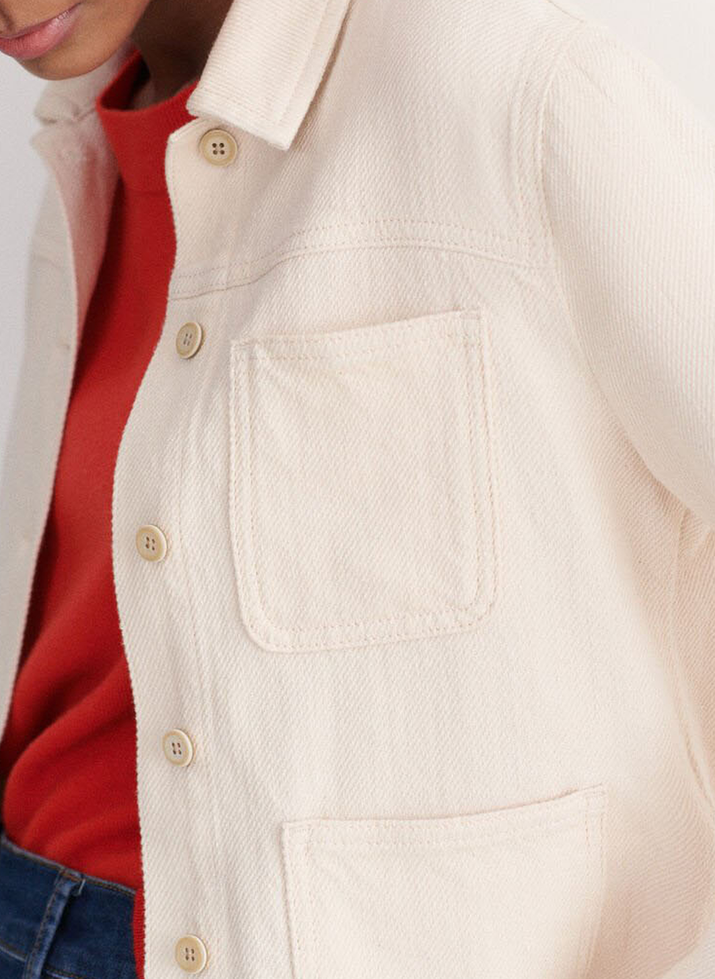 Veste droite cropped  CAROLL Beige