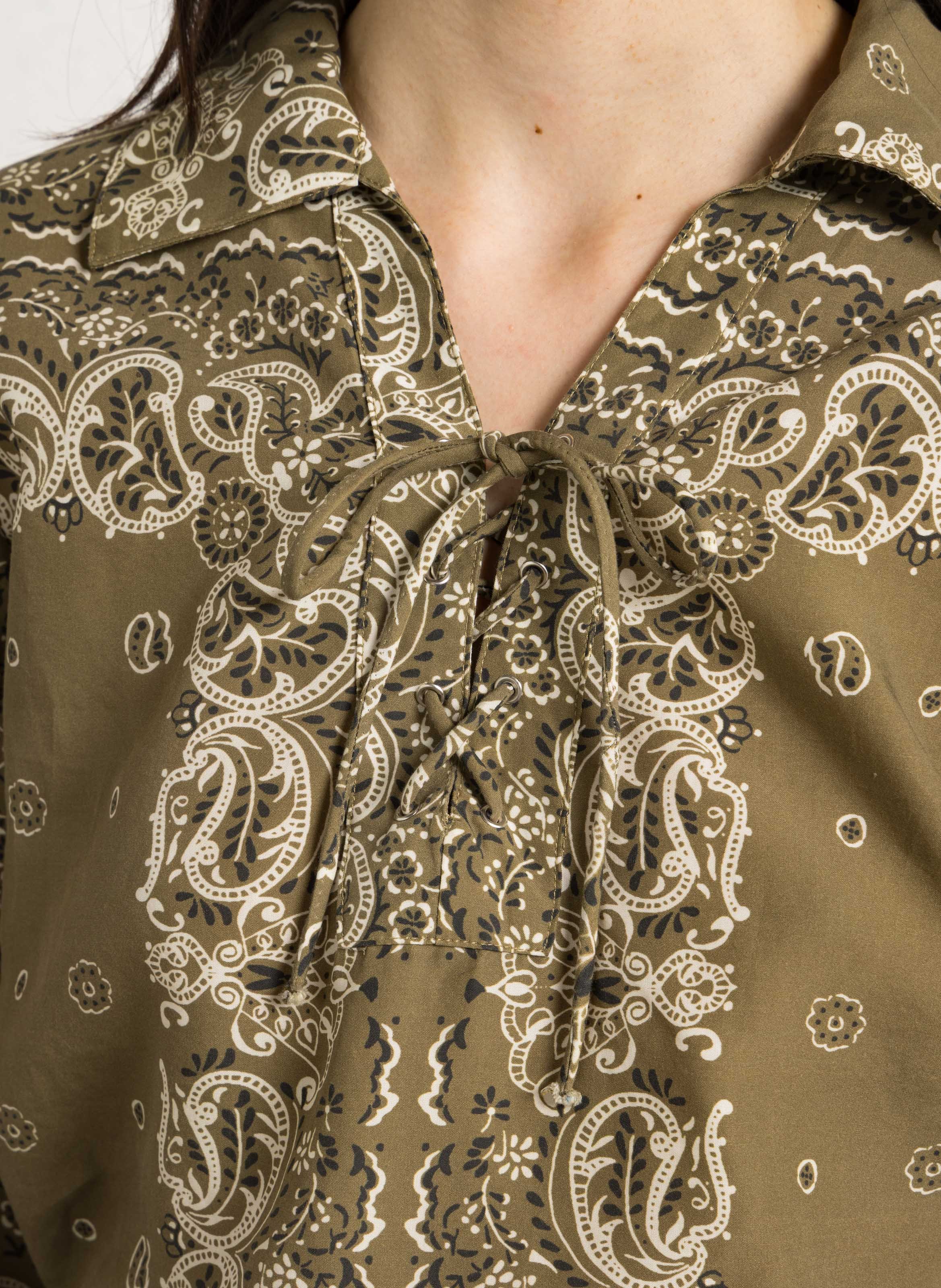 Bedrucktes Bandana-Oberteil THE NEW SOCIETY Khaki