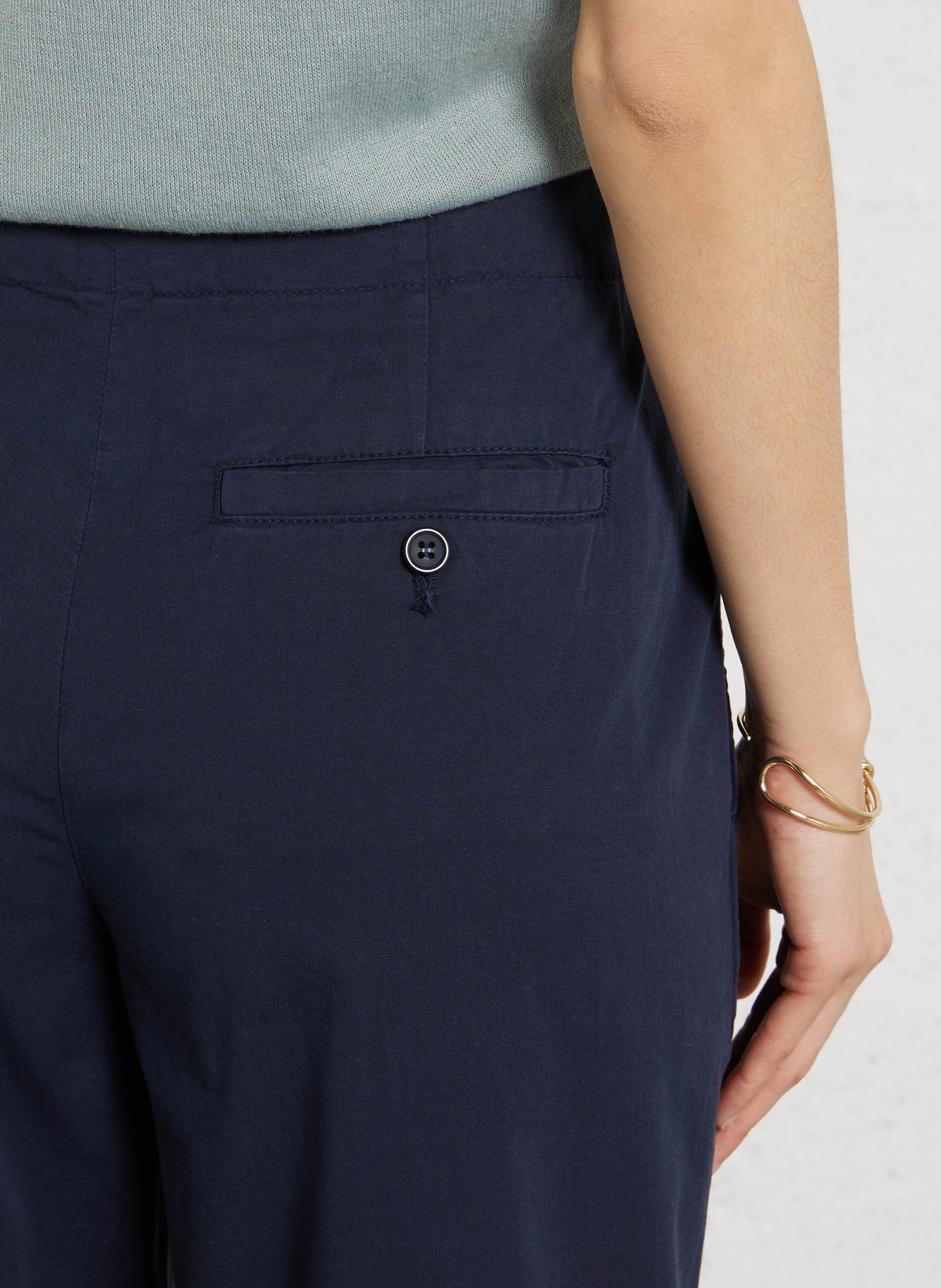 Pantalon barrel taille haute en coton SUD EXPRESS Bleu