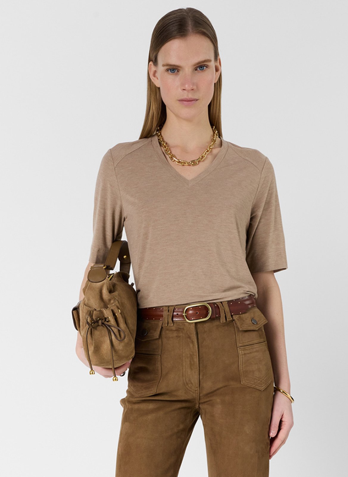 Weites T-Shirt mit V-Ausschnitt GERARD DAREL Braun