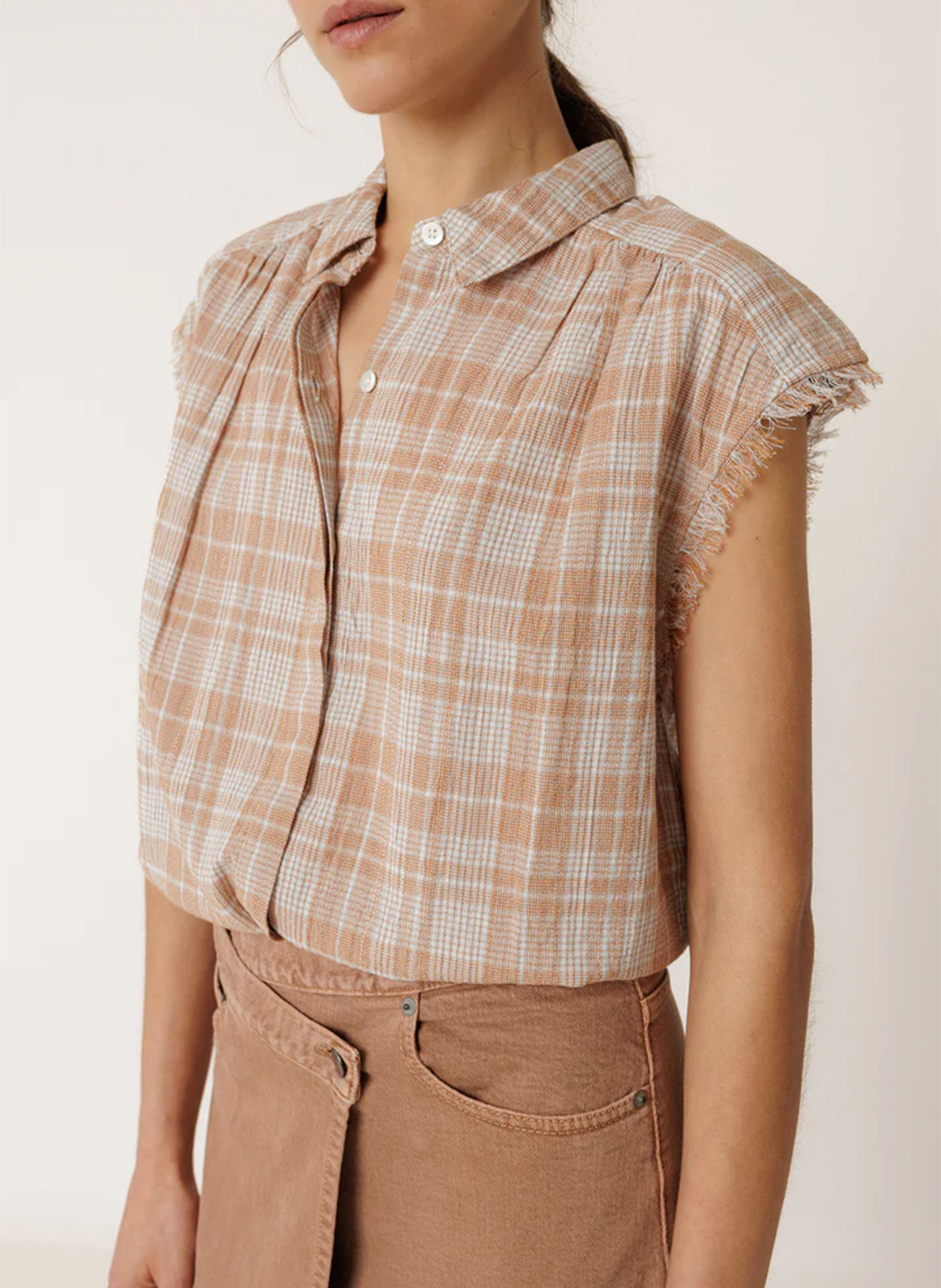 Sleeveless checkered shirt INDI & COLD