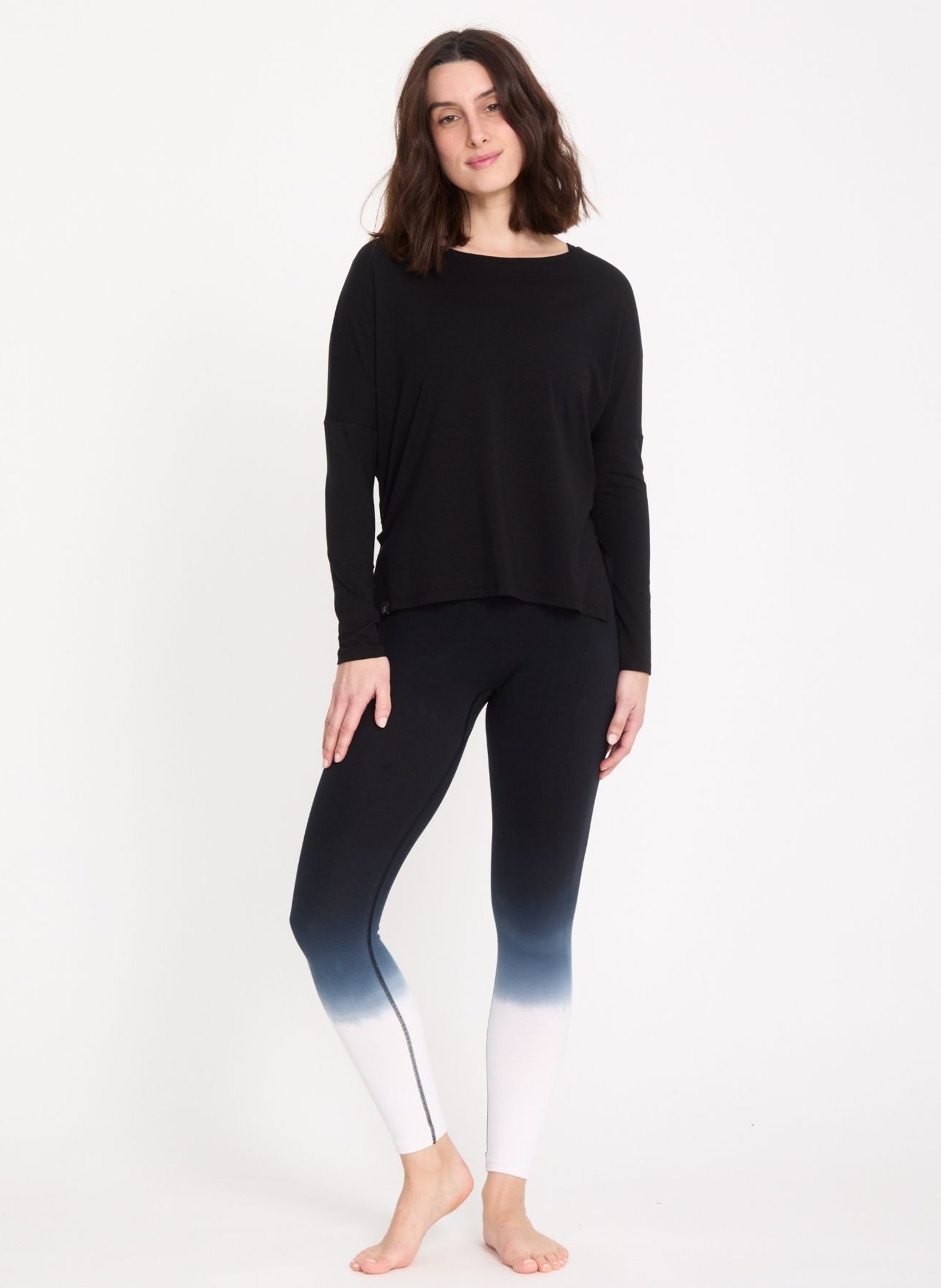 Gerade geschnittenes T-Shirt aus Baumwoll-Mix YOGA SEARCHER Schwarz