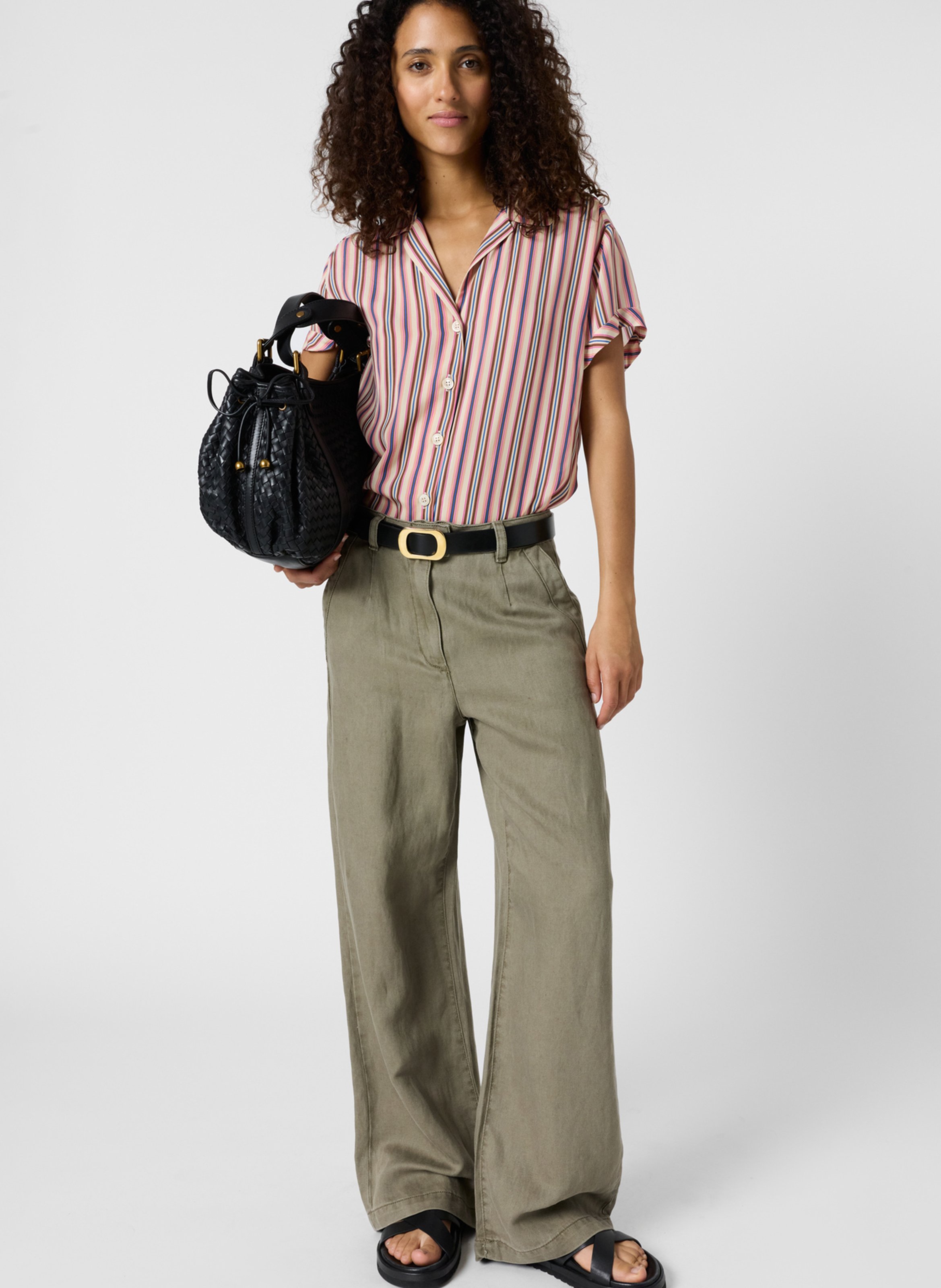 Gerade geschnittenes Streifenhemd mit klassischem Kragen GERARD DAREL Schwarz