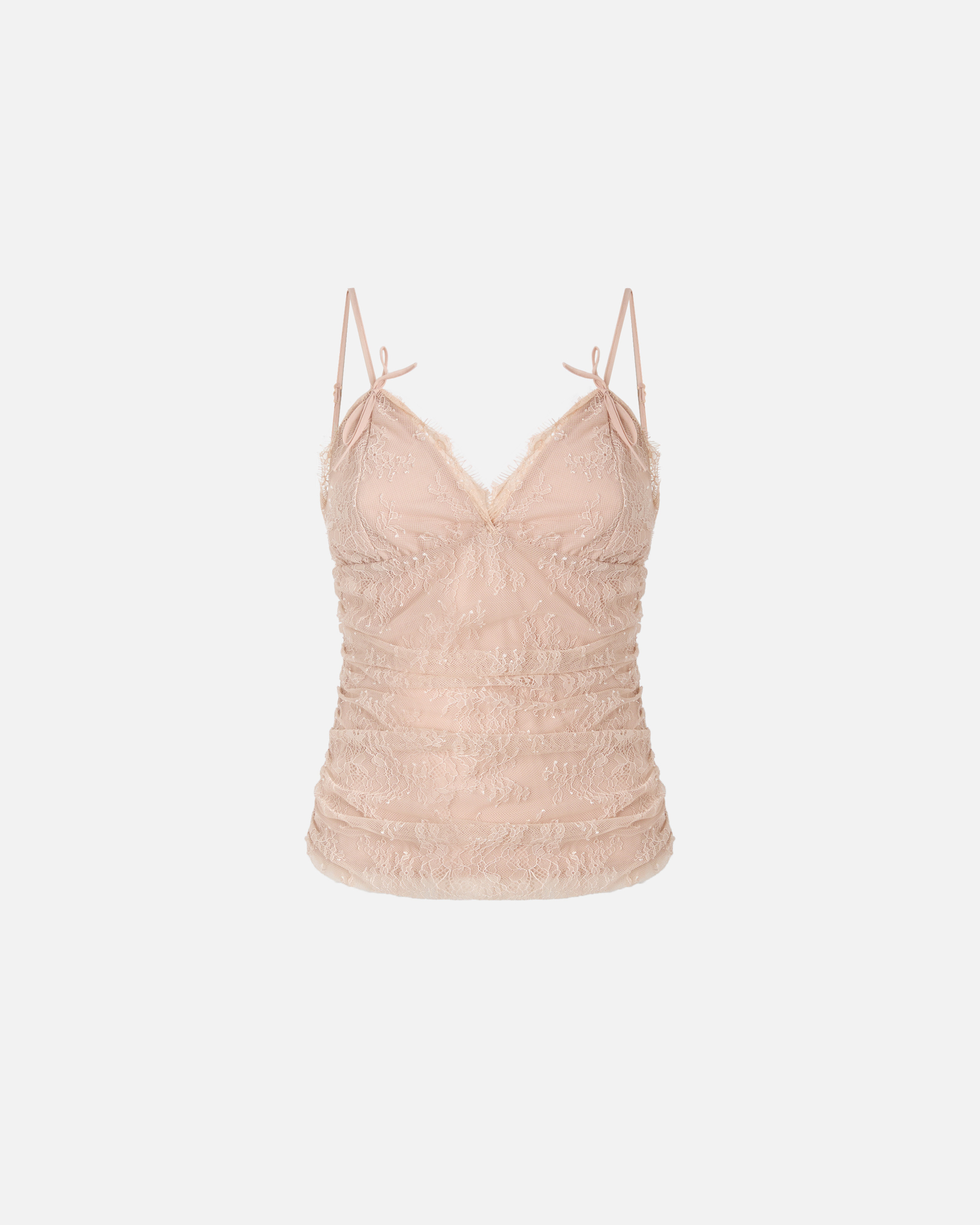 Top with floral lace straps Pink