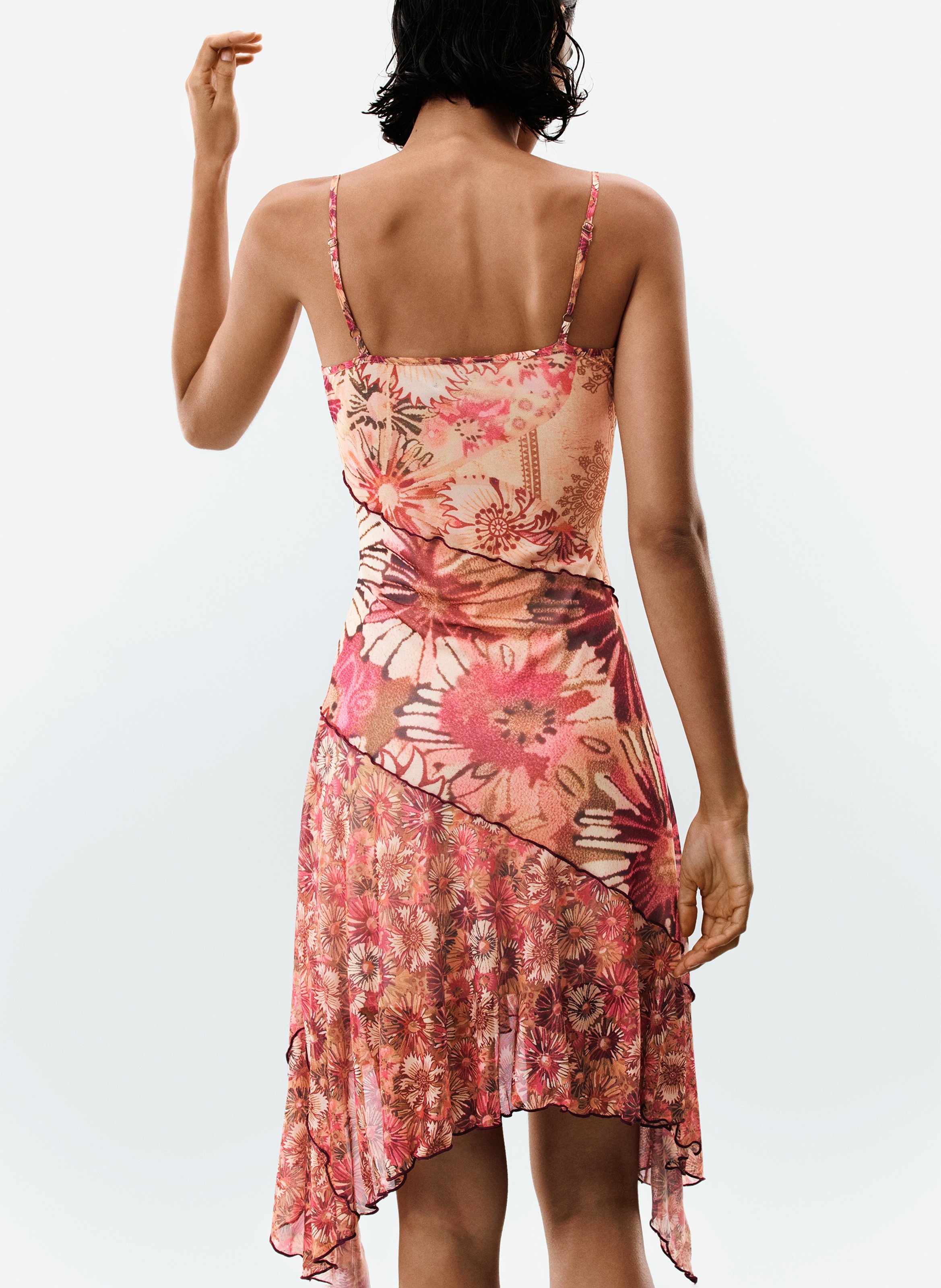 Robe courte col bénitier imprimé DESIGUAL Multicolore