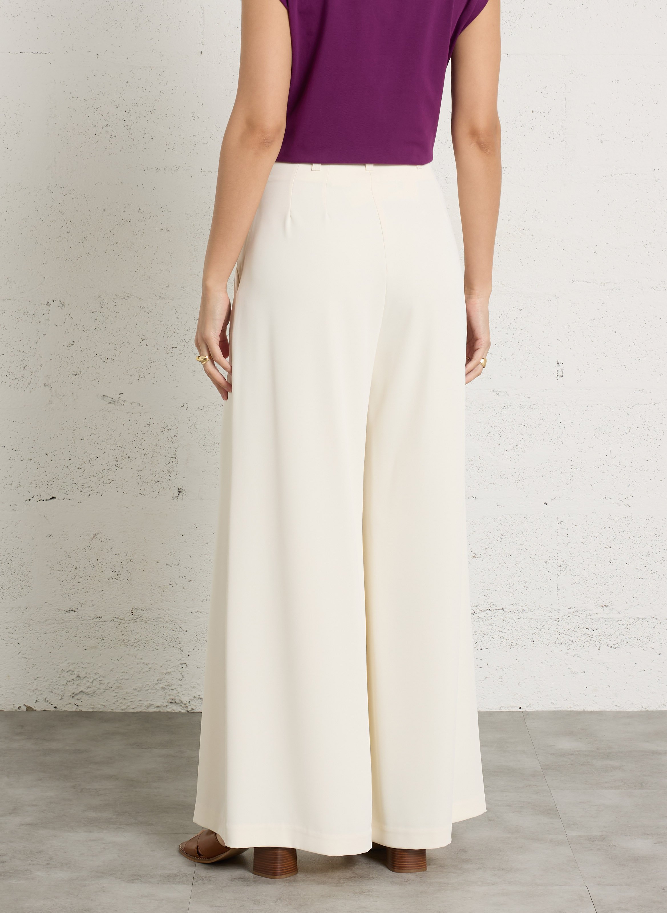 Azawood high-waisted wide-leg trousers IMPERIAL White