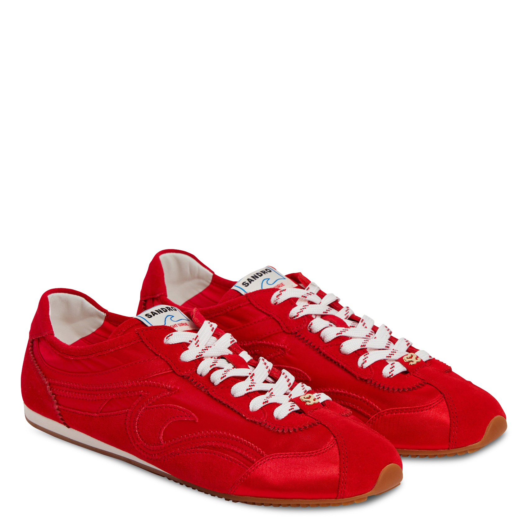 Low-top lace-up sneakers SANDRO Red
