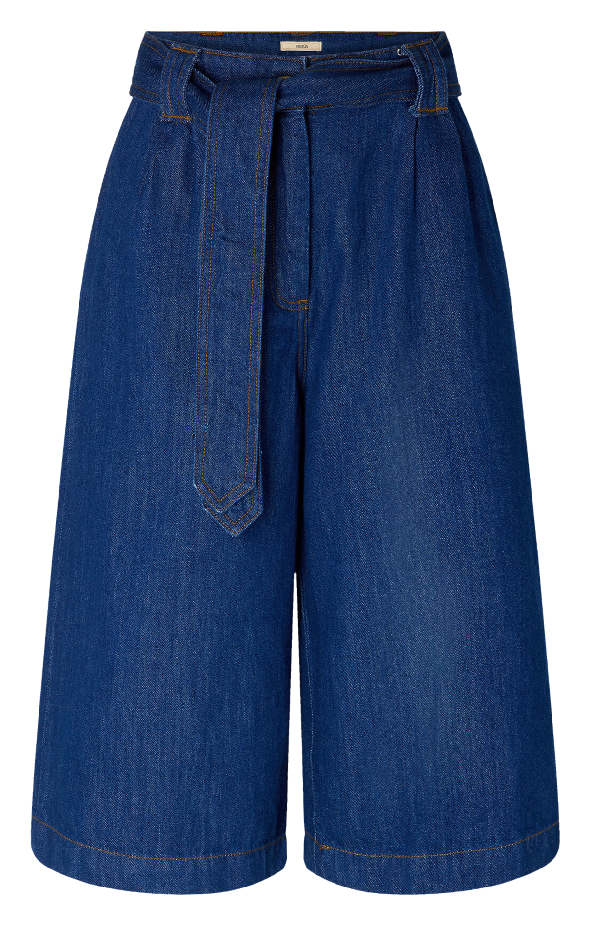 Oversized high-waisted bermuda van katoen SESSUN Blauw