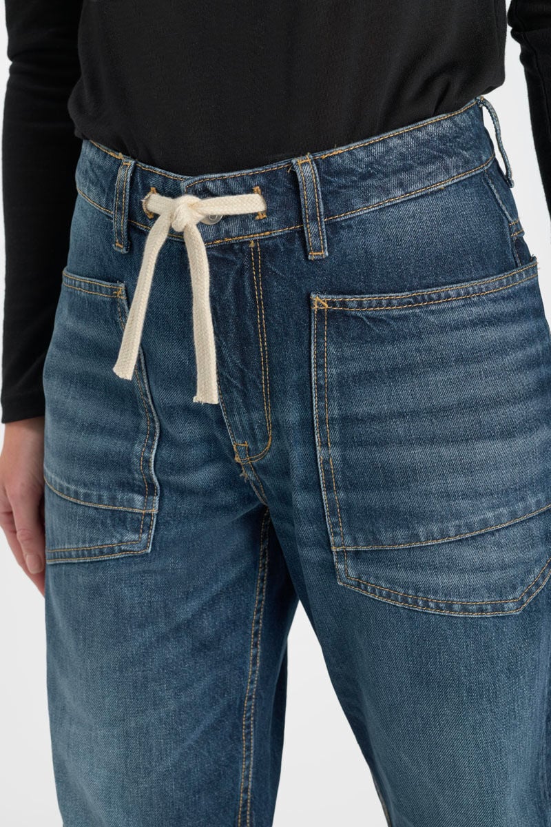 Loose jeans, wide leg, length 34 LE TEMPS DES CERISES Blue