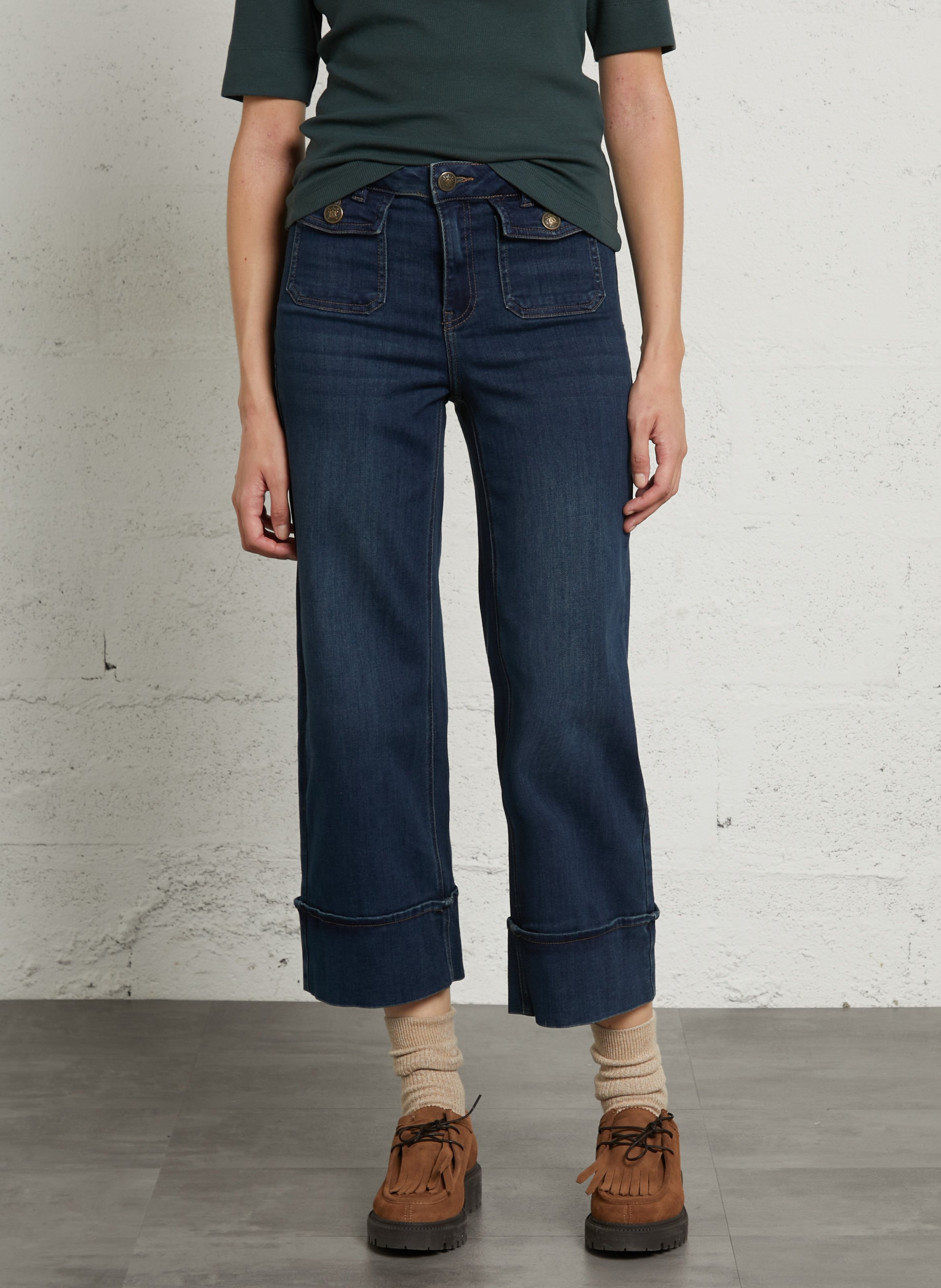 Jean flare en coton mélangé MAISON 123 Bleu