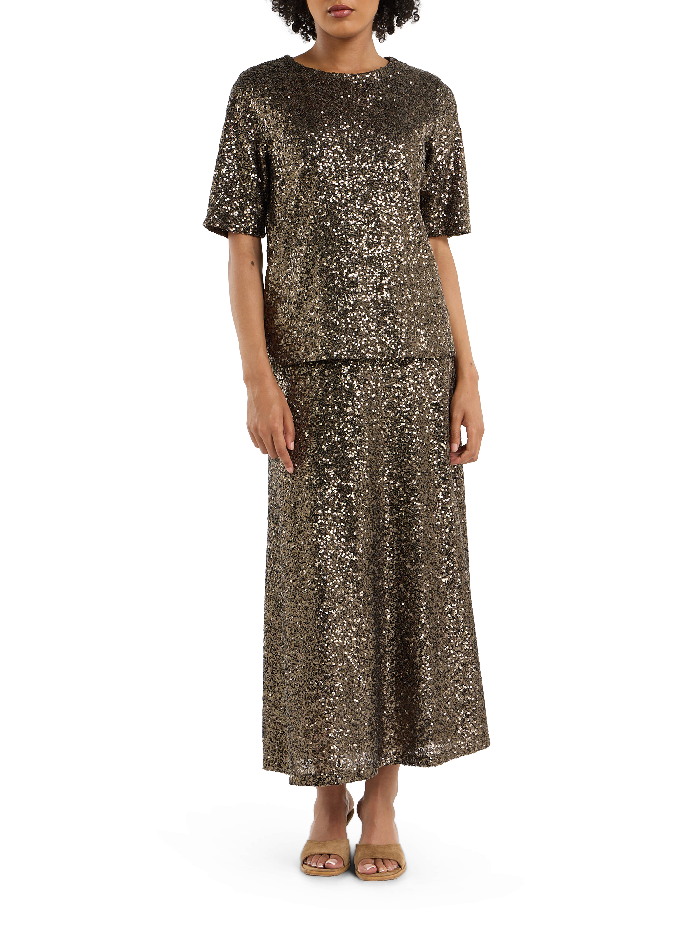 Sequin top SAISON 1865 Khaki