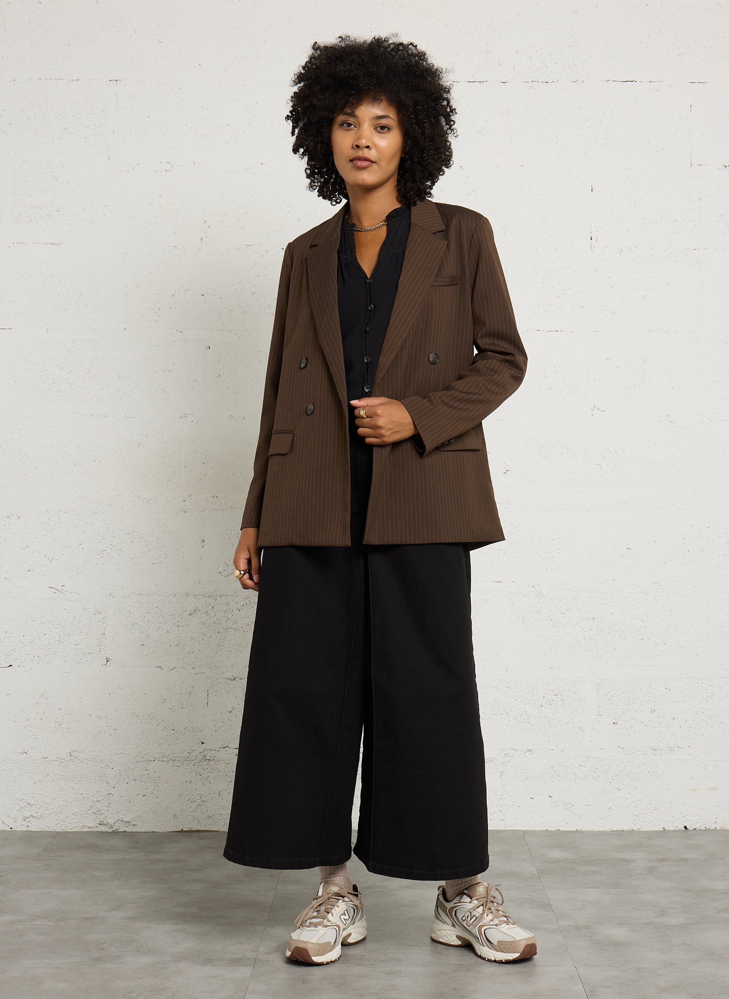 Veste de tailleur à rayures LA PETITE ETOILE Marron