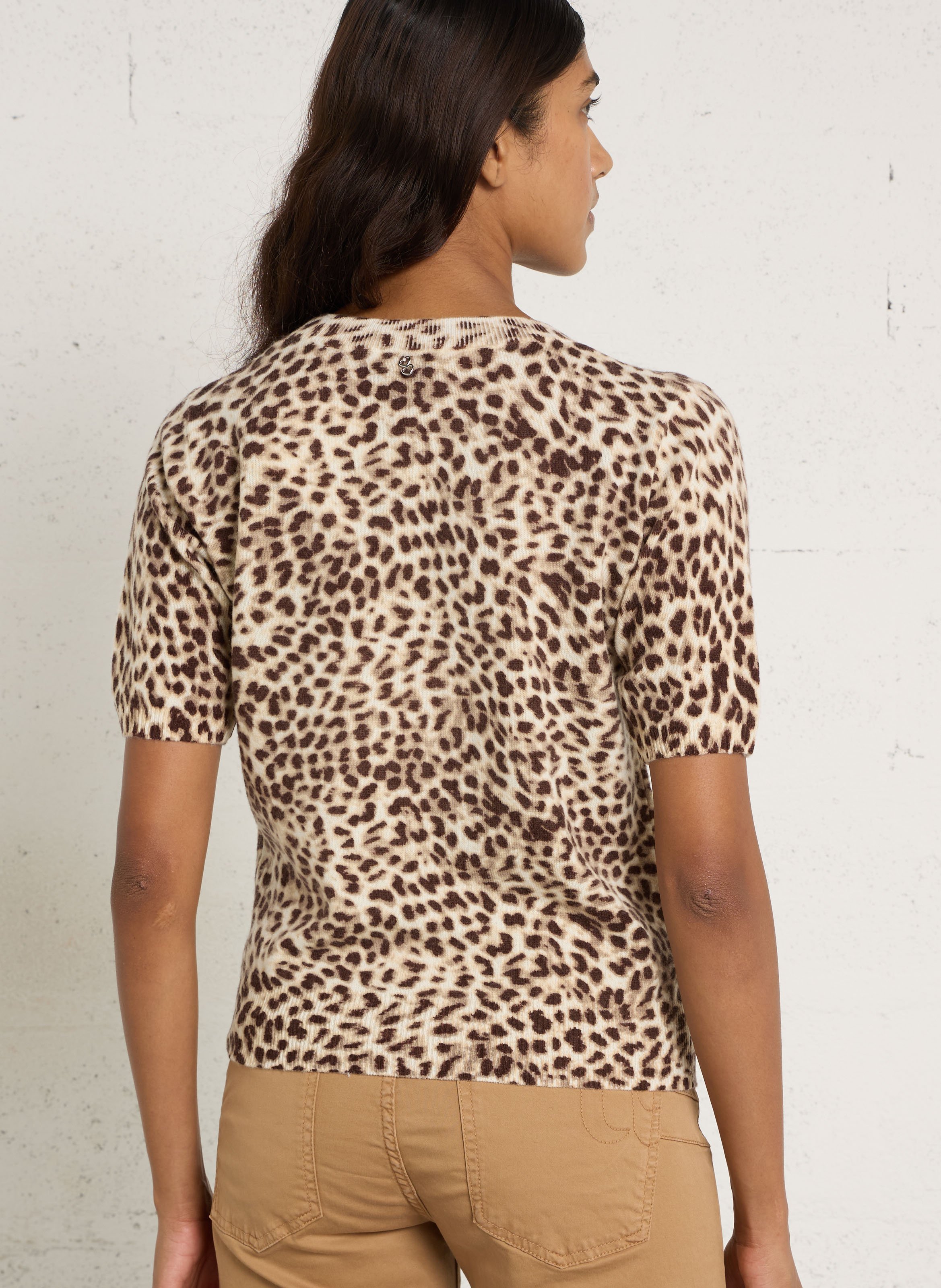 Straight printed wool sweater PLEASE Multicolored