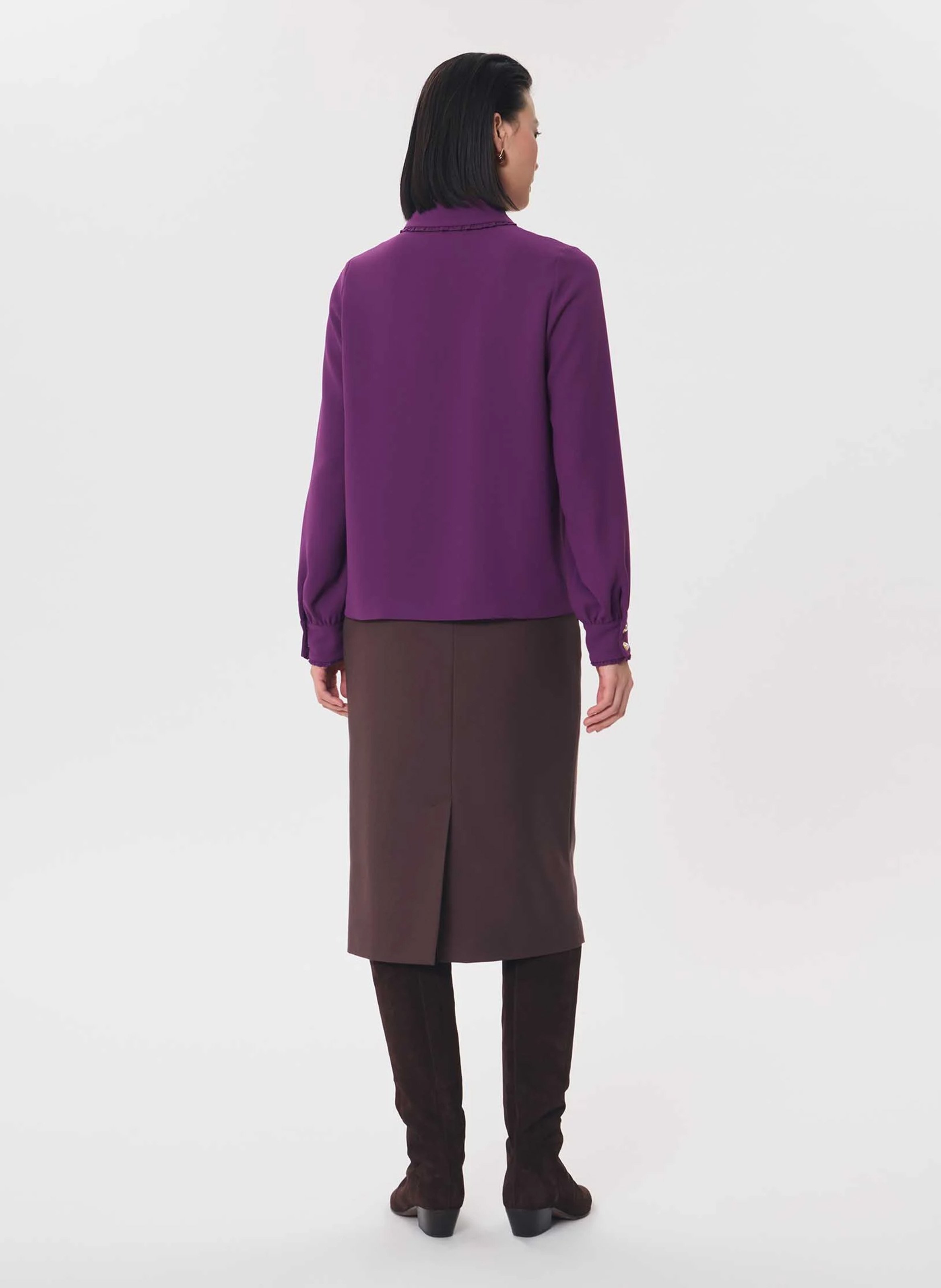 Effen poloshirt met lange mouwen TARA JARMON Violet