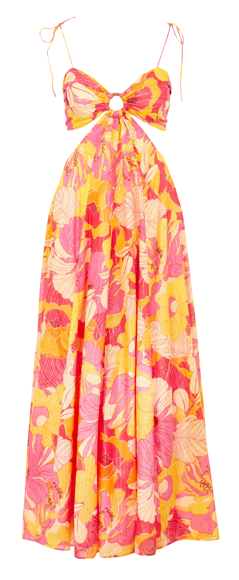 Robe midi imprimée fleuri en coton  SUNDRESS Multicolore