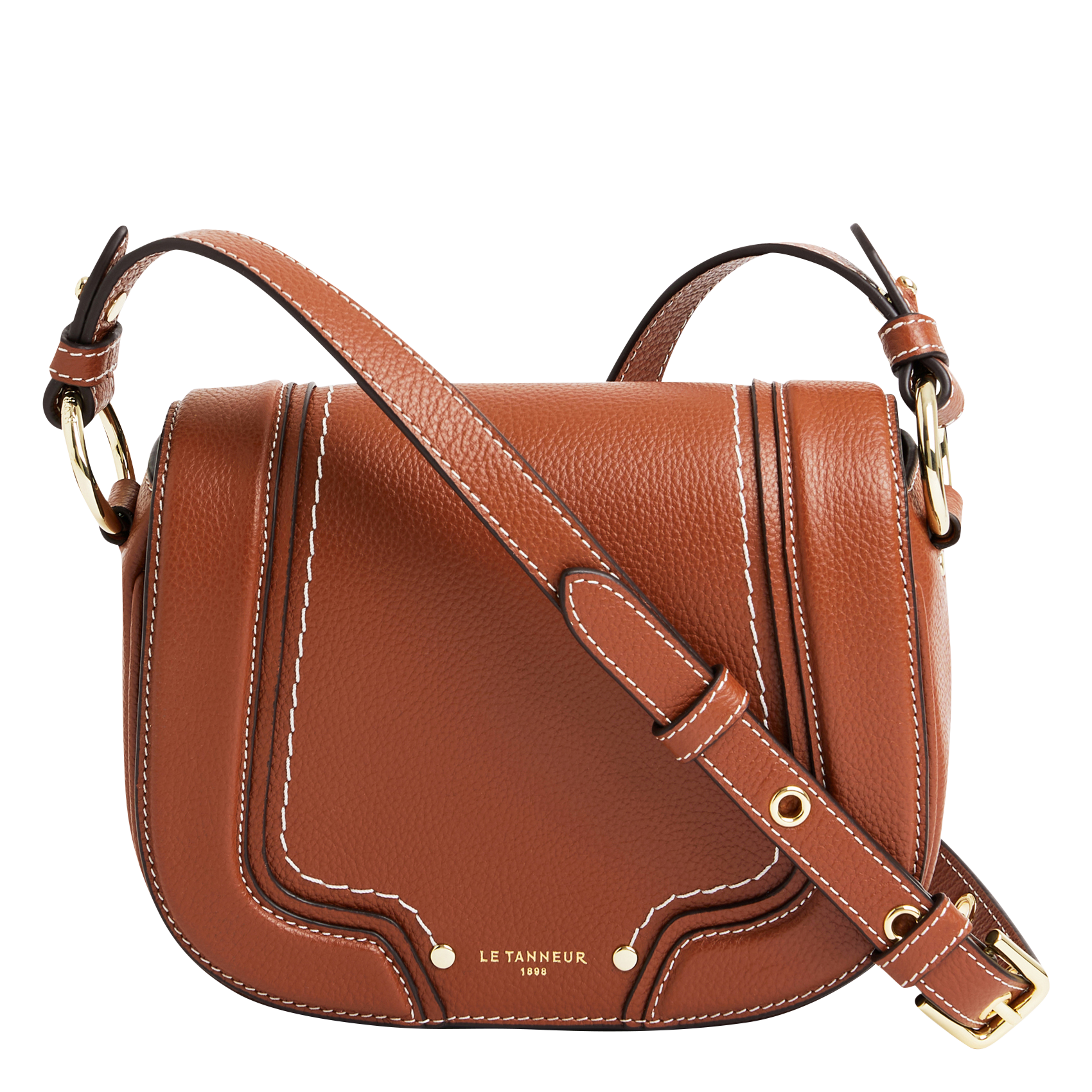 Sac bandoulière en cuir LE TANNEUR Marron