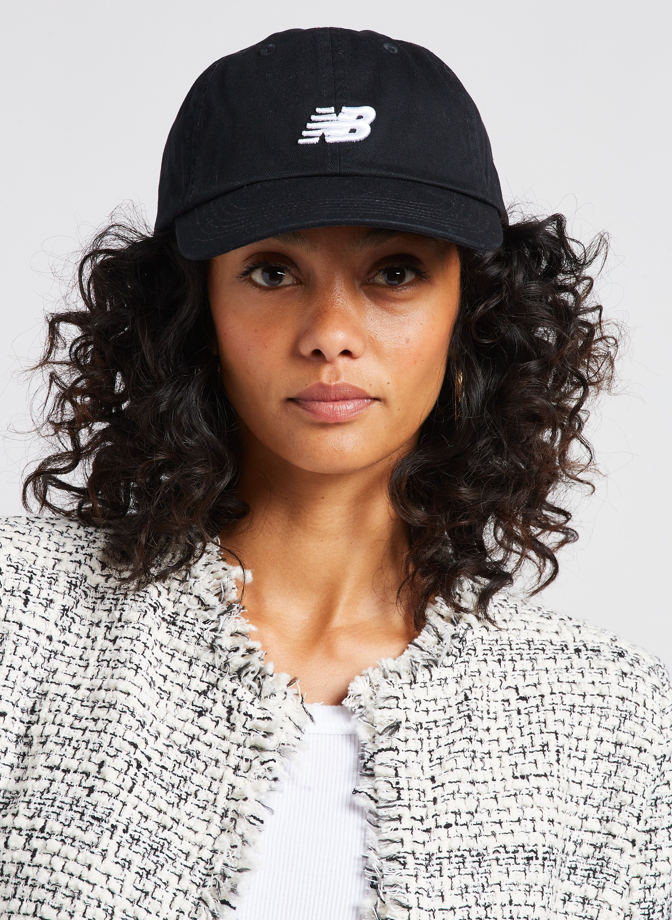 Cotton Cap With Embroidered Logo Black New Balance Women Place