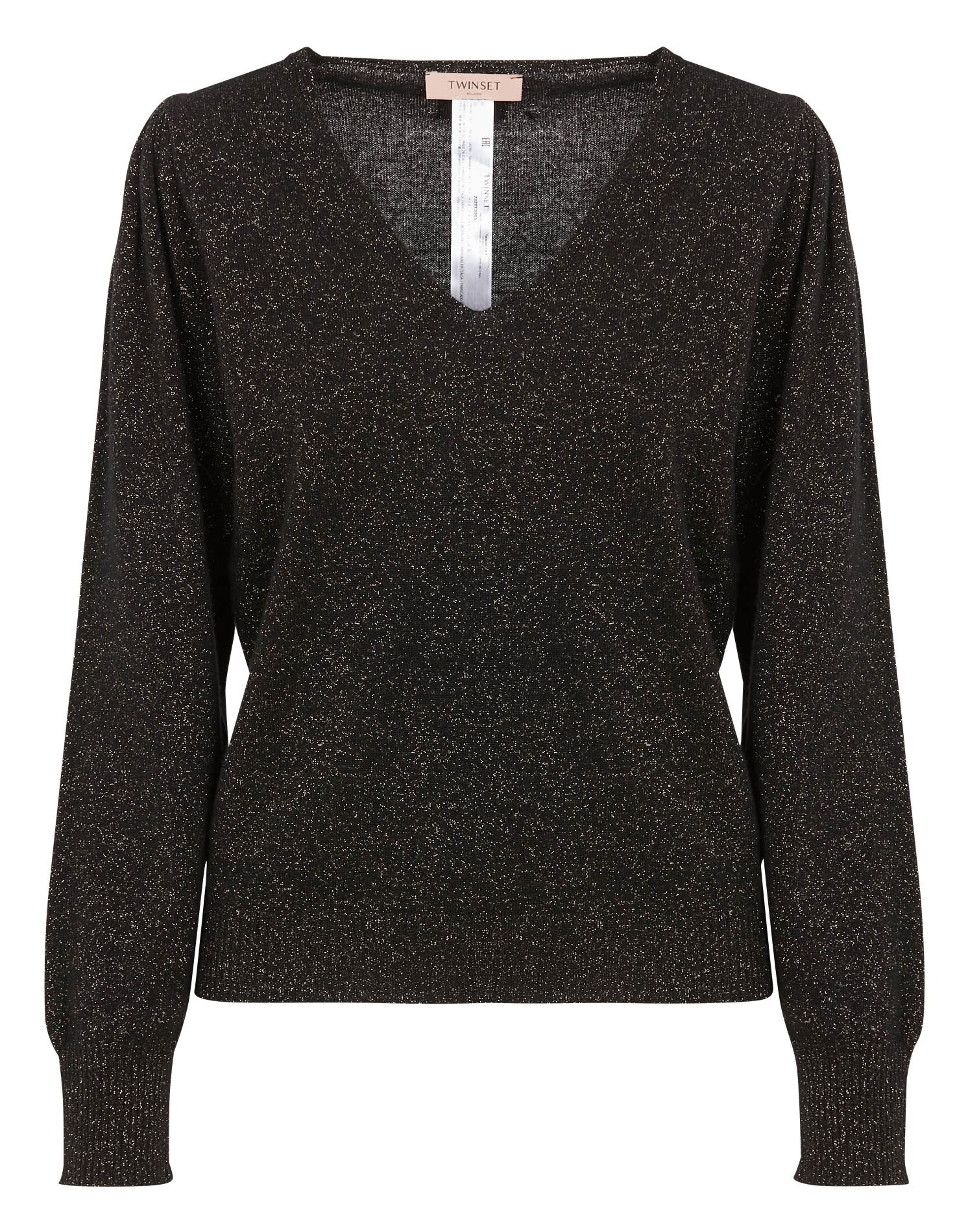 Wool-blend V-neck top TWINSET Black