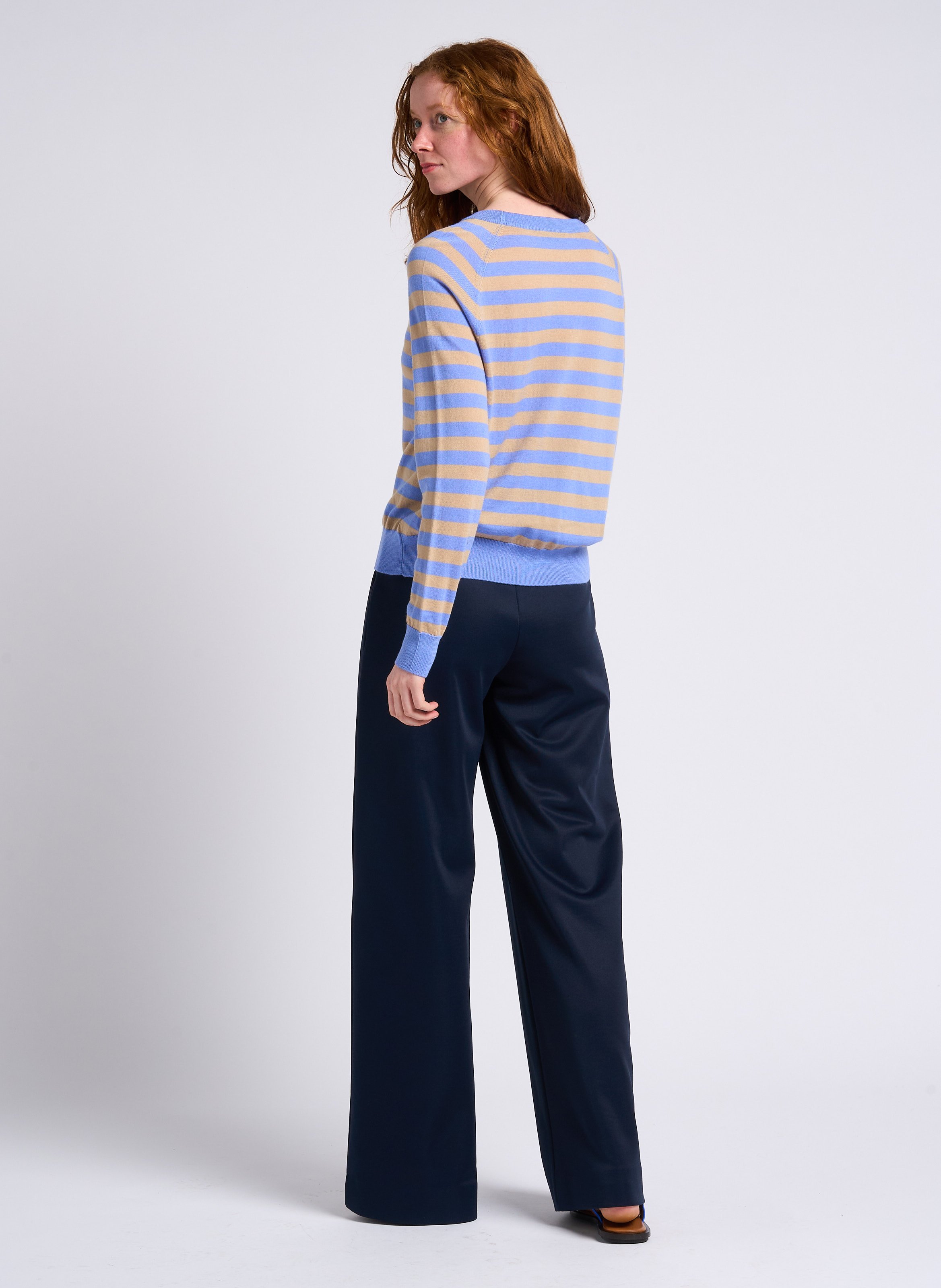 Tee-shirt maillé à rayures en laine vierge MAX&amp;Co. Multicolore