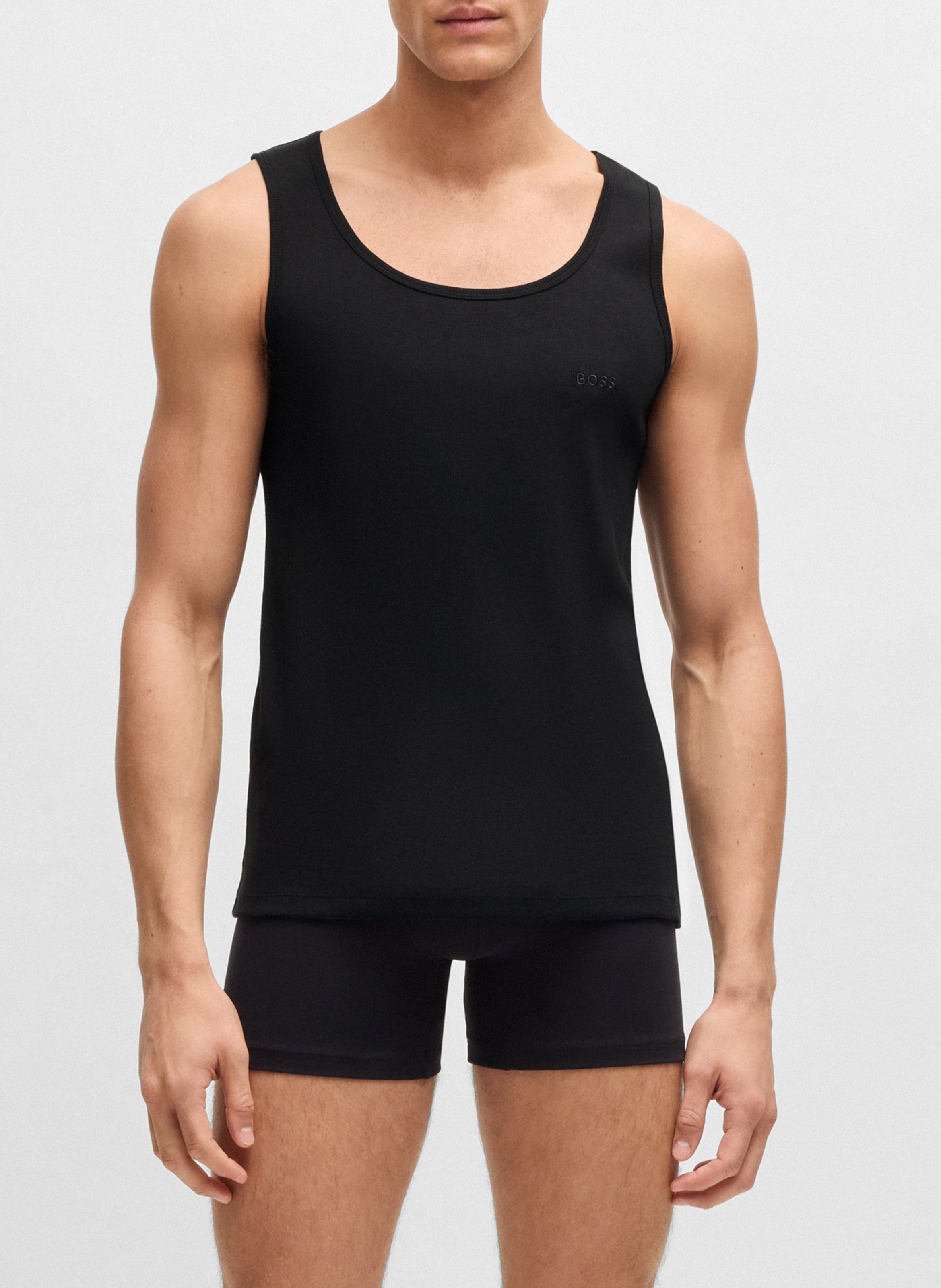 Set of three cotton tank tops BOSS