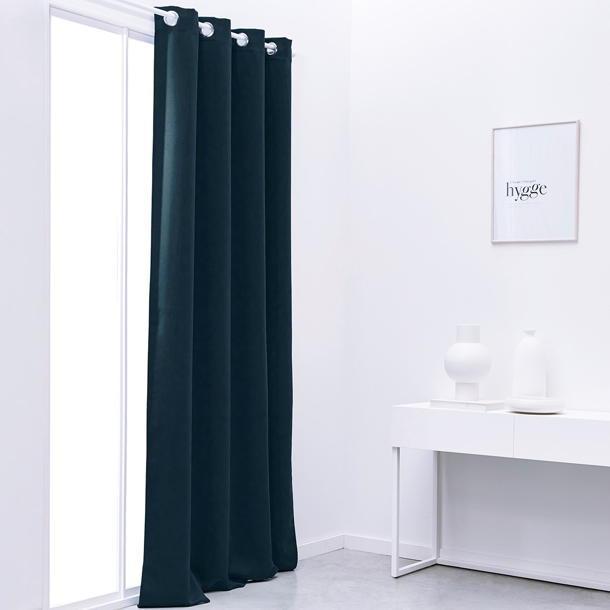 Plain blackout curtain with eyelets TODAY LINGE DE MAISON Blue