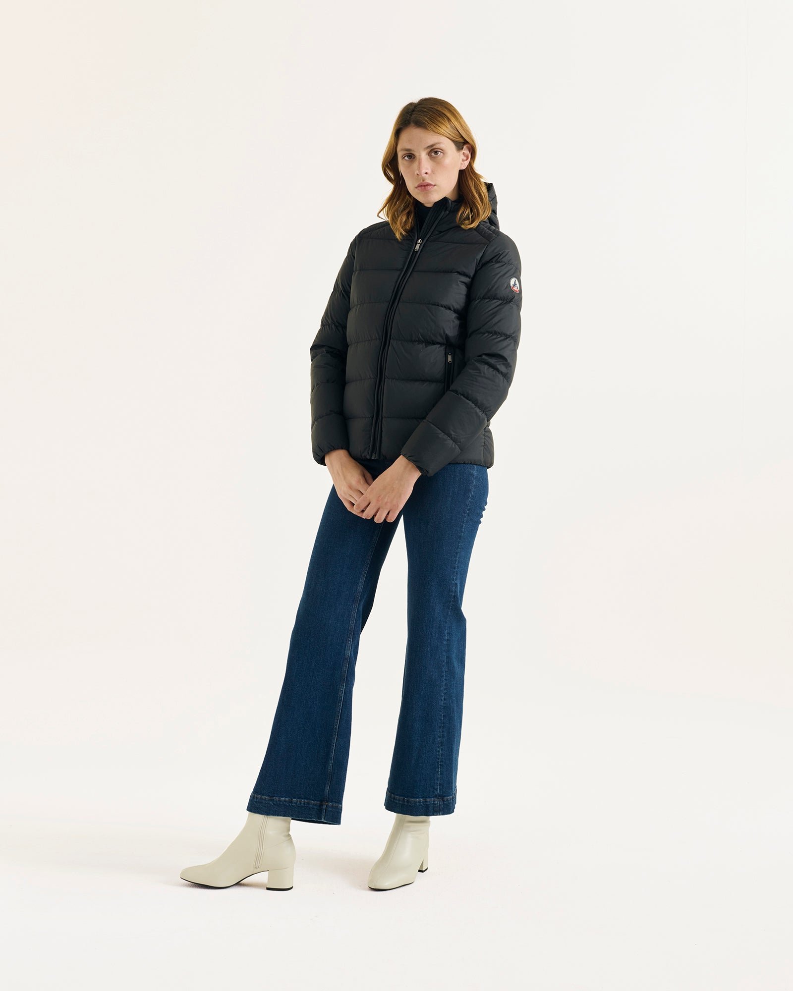 Johanna hooded straight puffer jacket JOTT Black