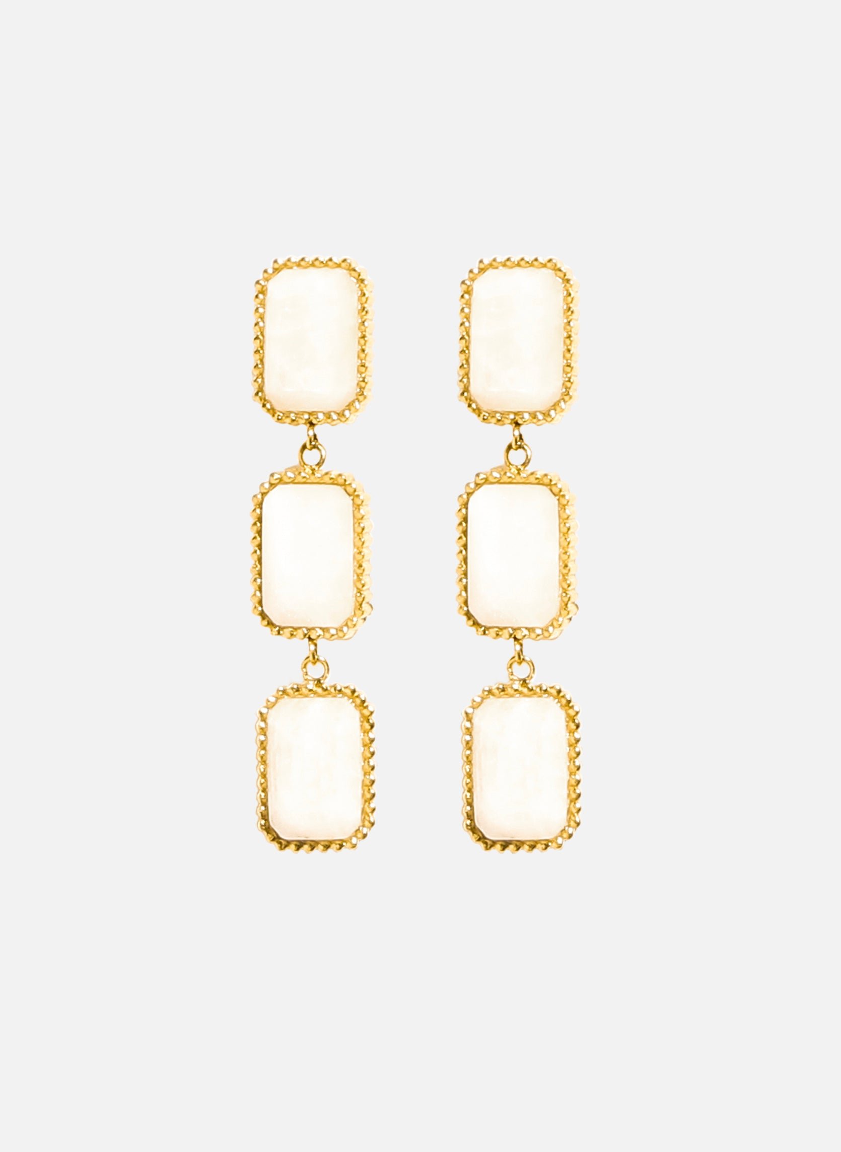 Dangling earrings AEC Paris White