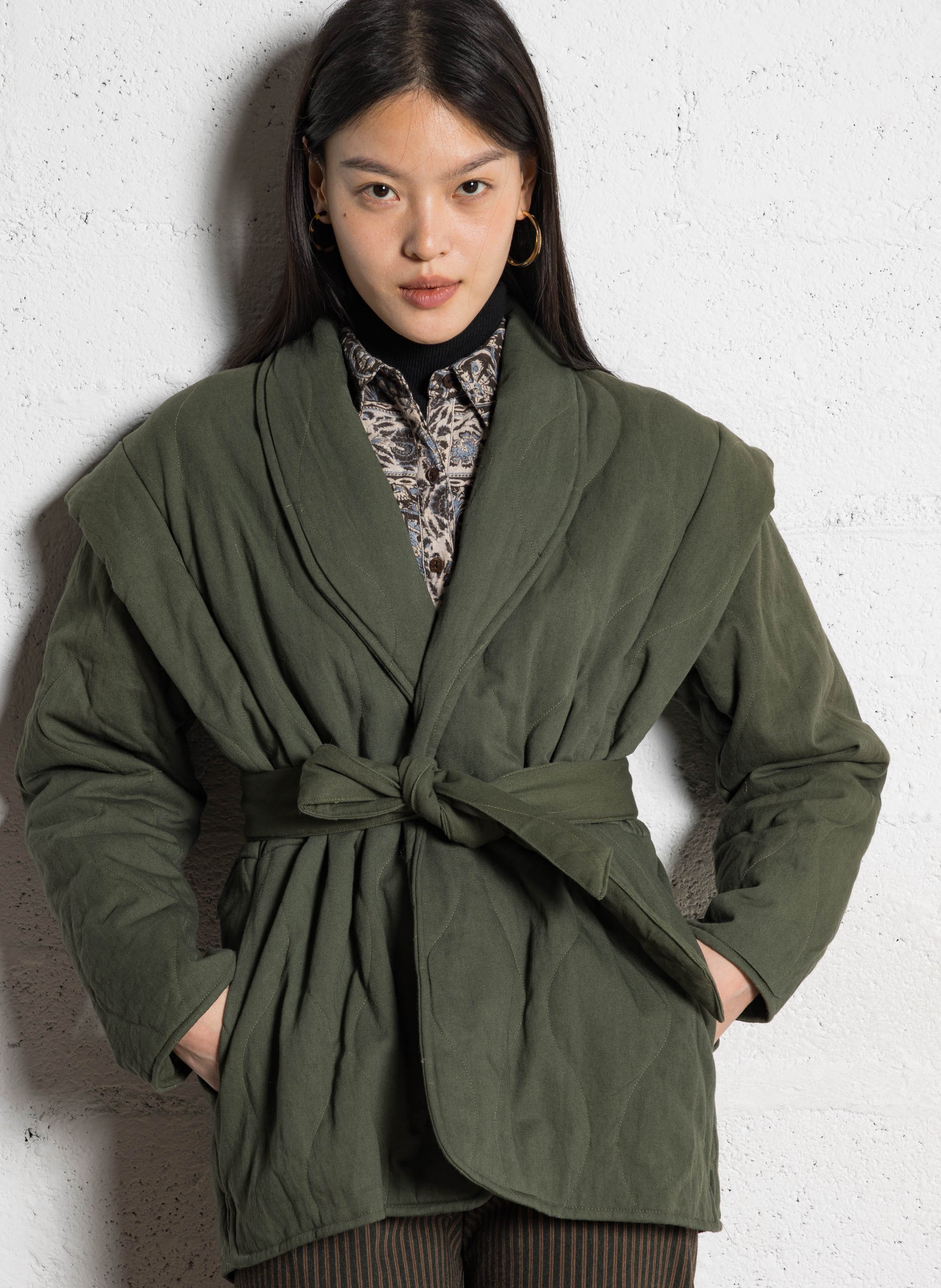 Quilted cotton jacket MAISON HOTEL Khaki