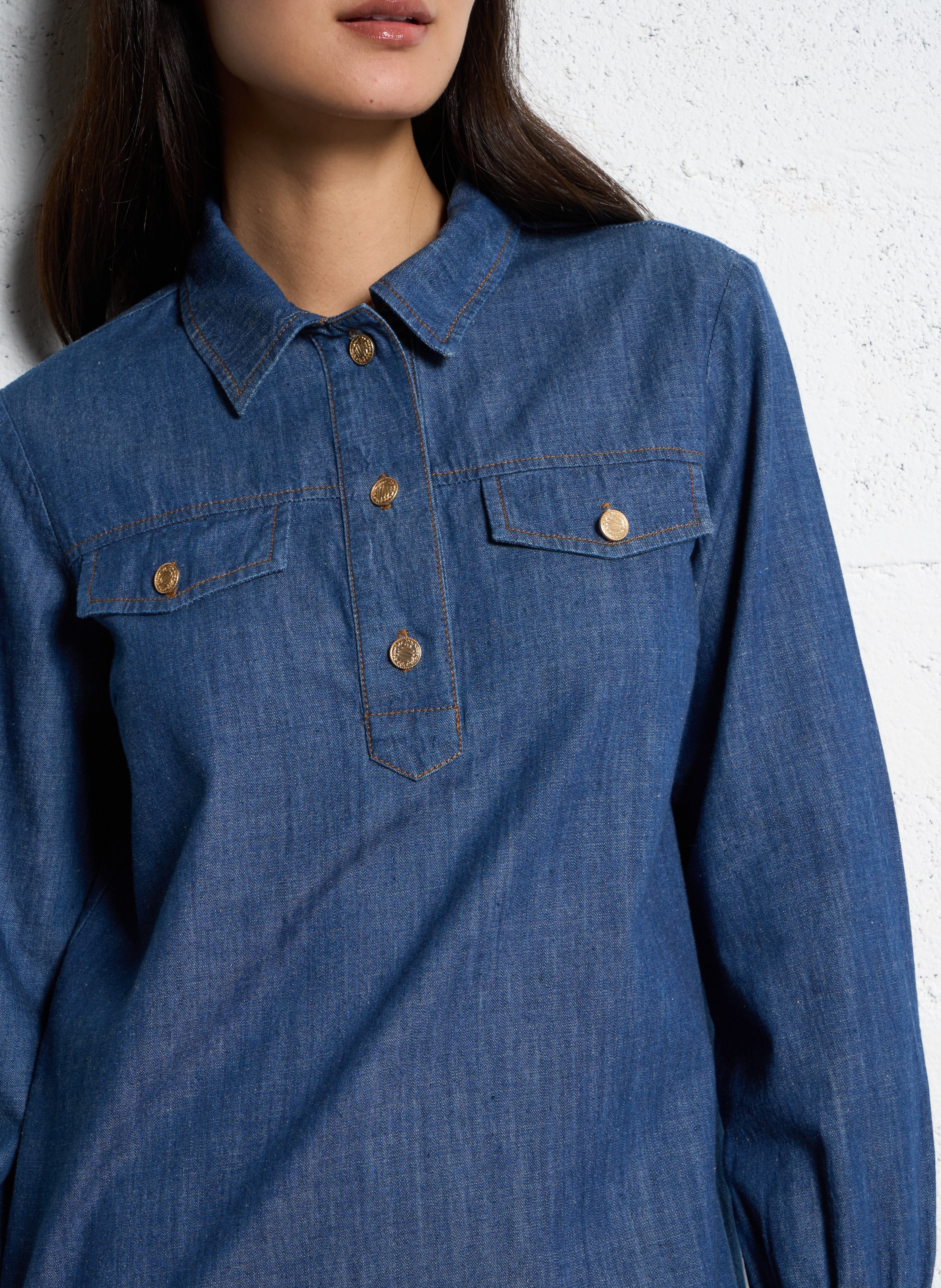 Straight cotton dress I CODE Blue