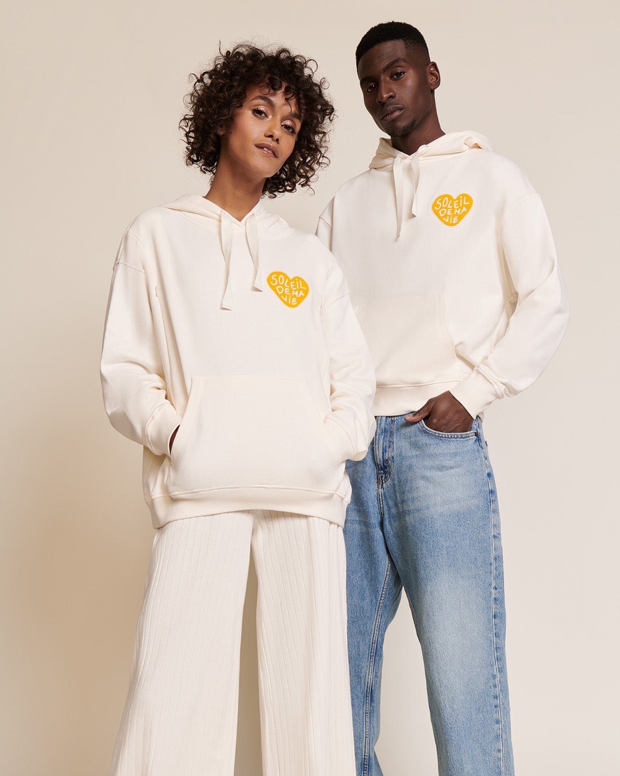 The "Sun of My Life" organic cotton nursing hoodie EMOI EMOI White