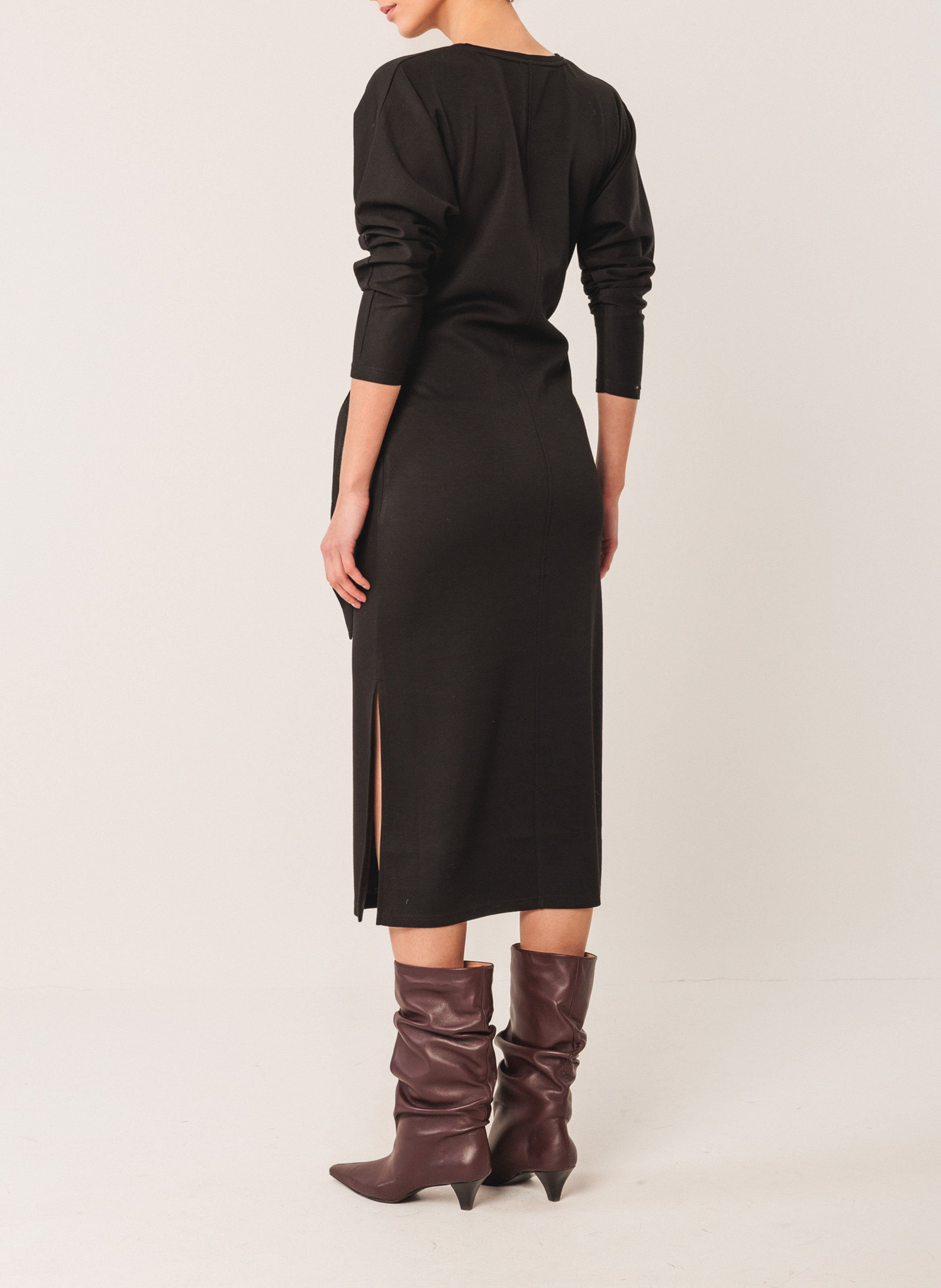 Round-neck midi dress INDI & COLD Black