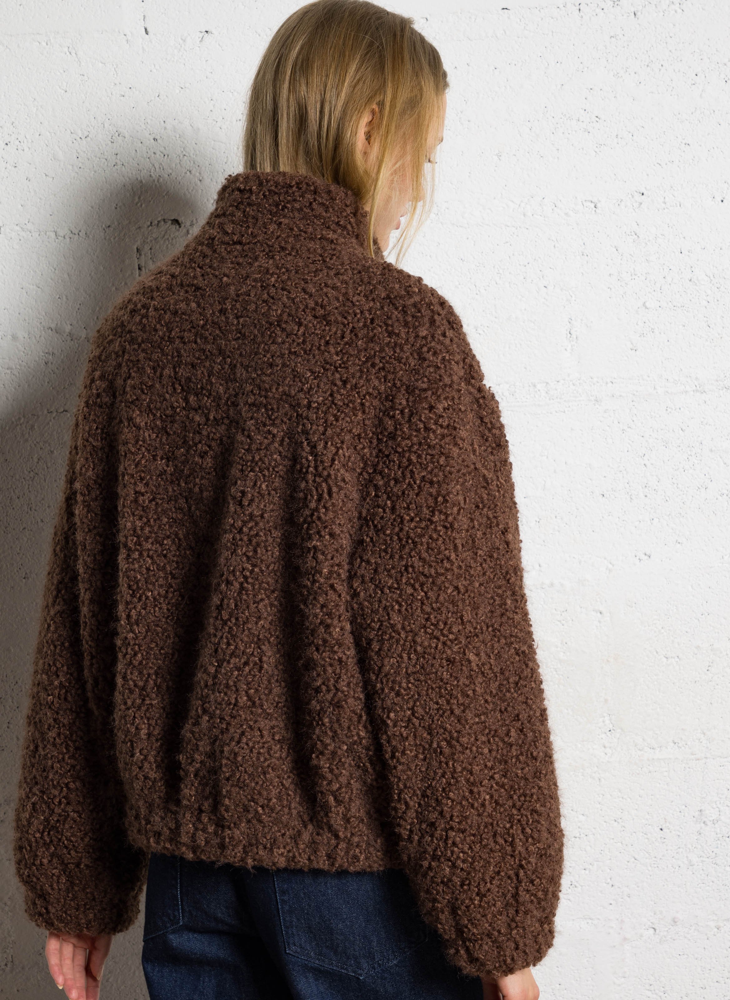 Oversized high collar jacket JC SOPHIE Brown