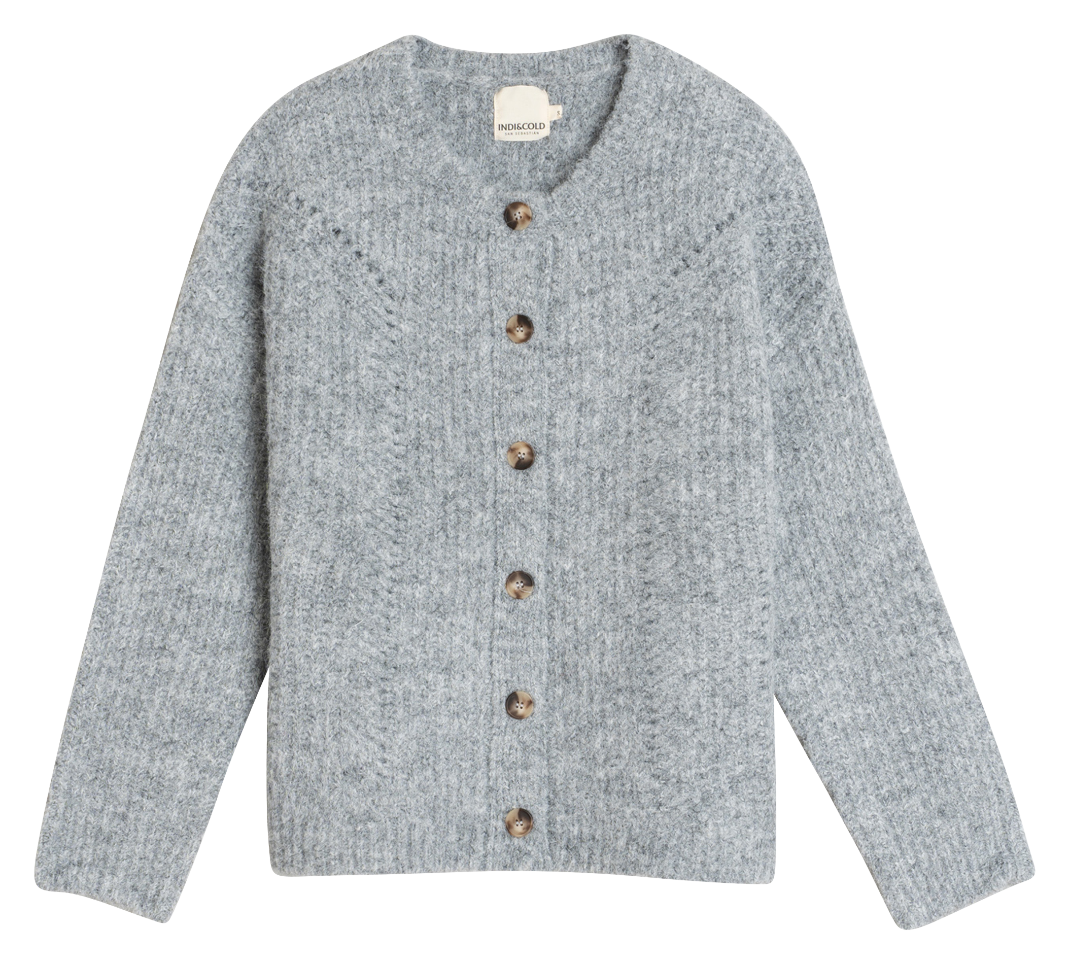 Gilet col rond INDI & COLD Argent