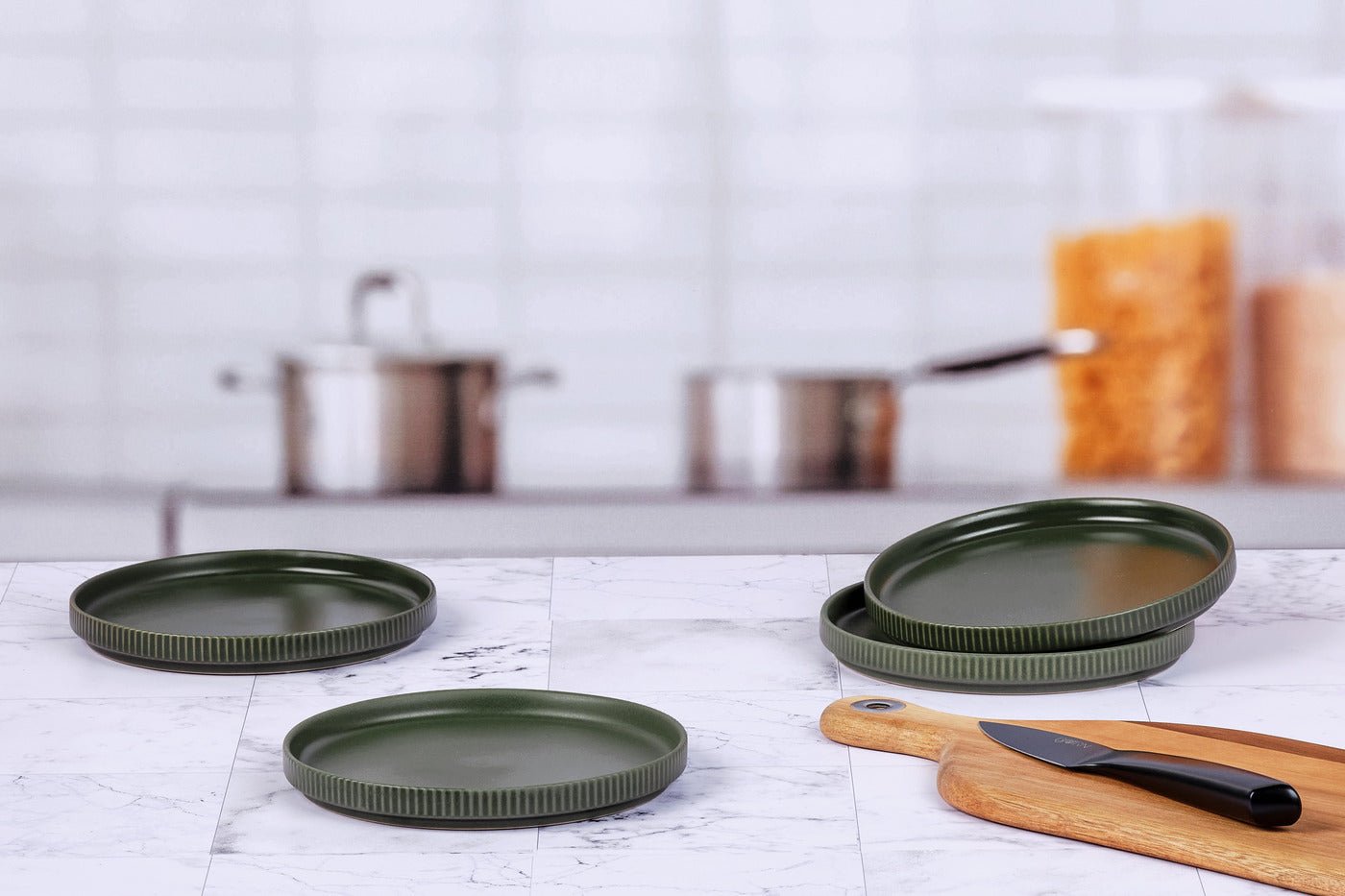 Scandi plate ø16.5cm - 4 pieces - olive BJORN Green