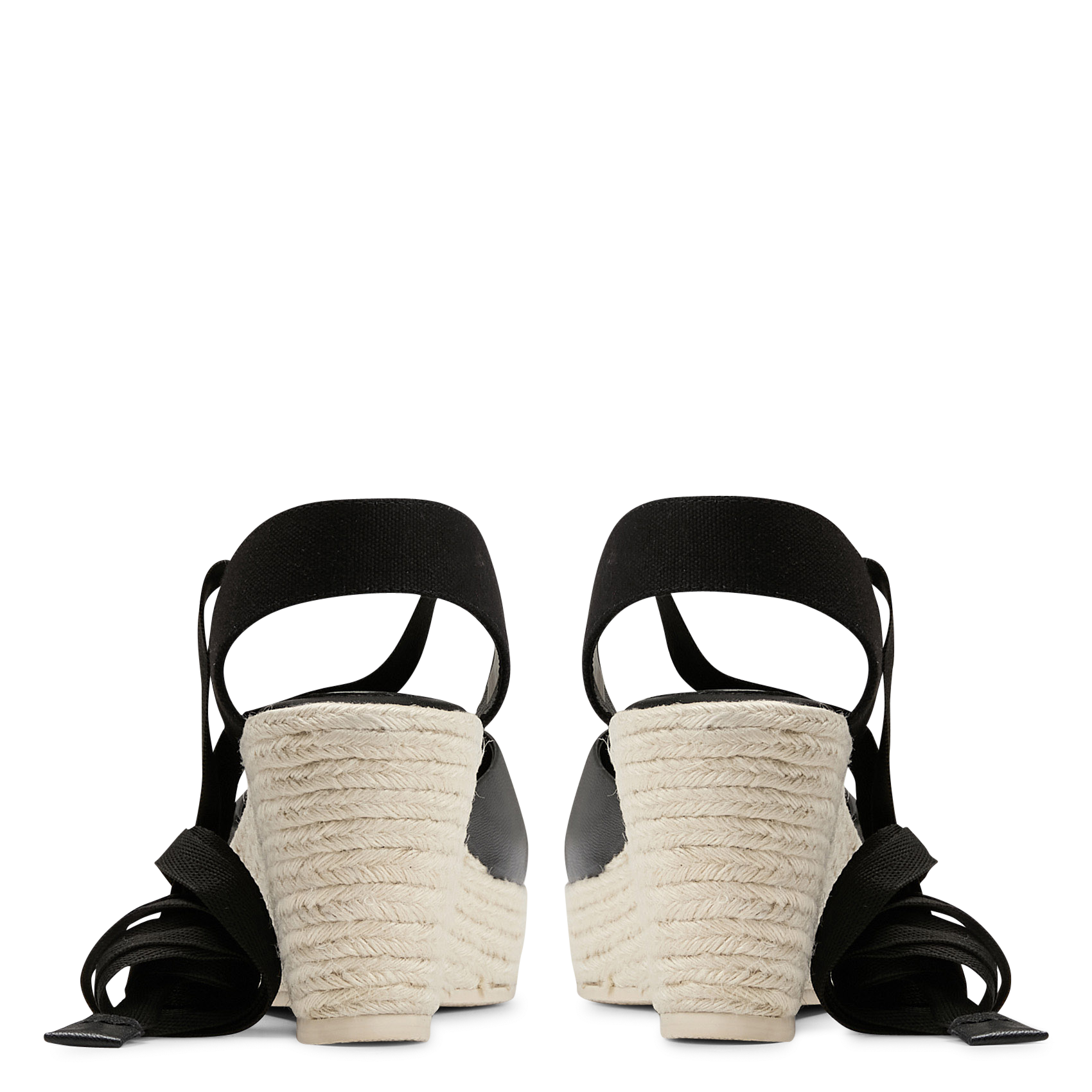 Espadrilles à talon en cuir mélangé IKKS Noir