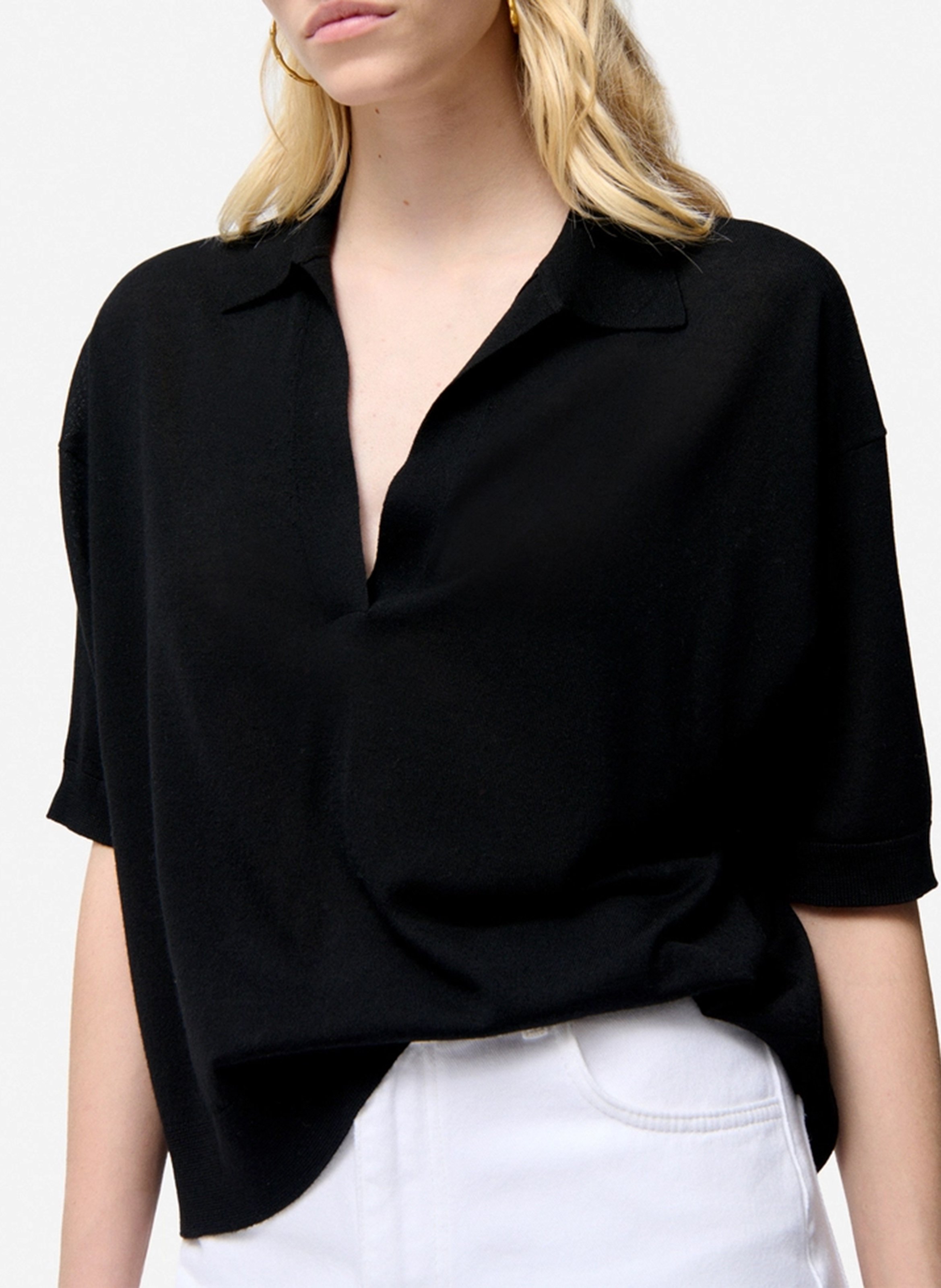 Oversized trui met polokraag van wol en kasjmier VANESSA BRUNO Zwart