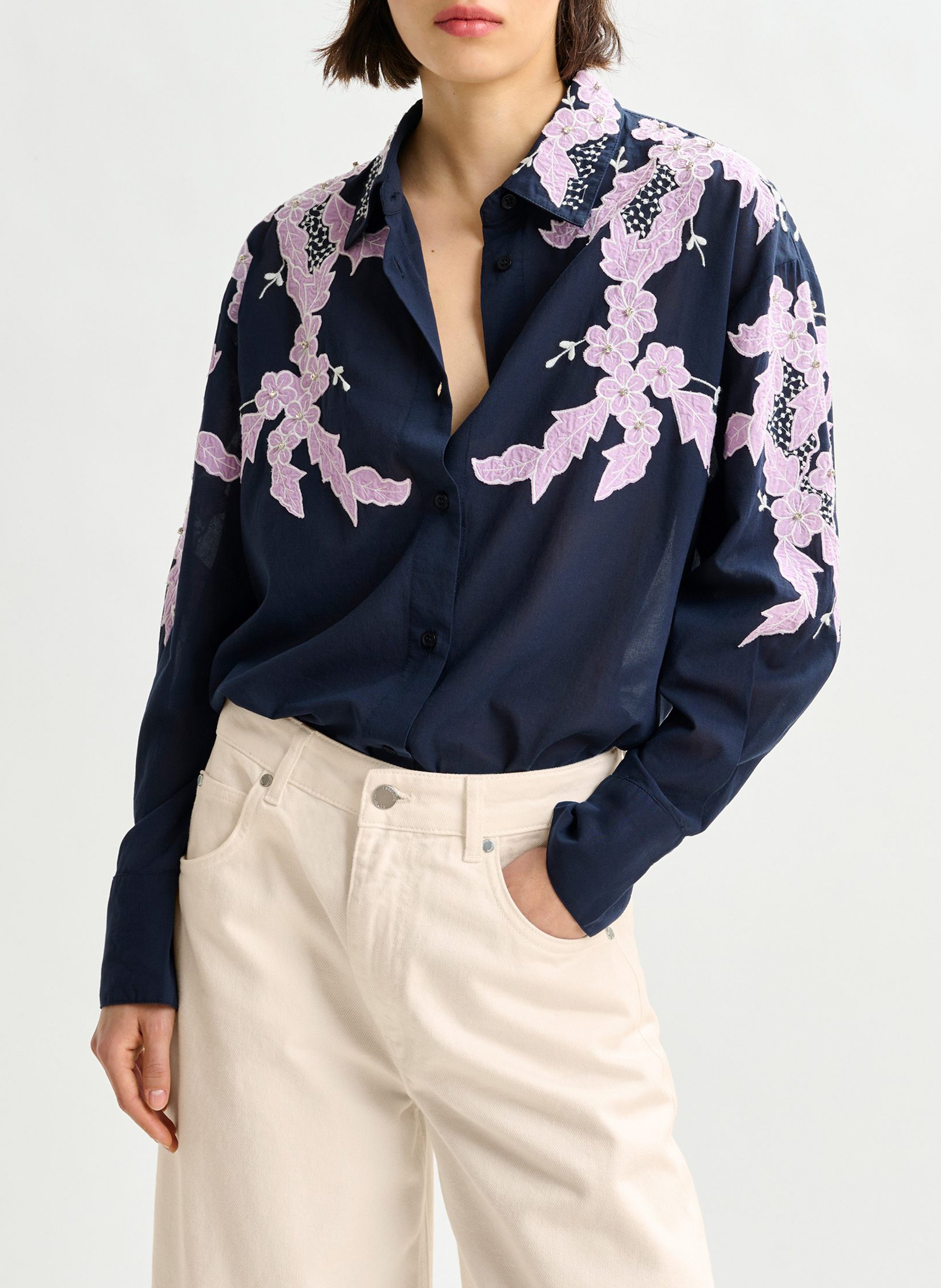 Chemise ample à broderies fleurs  ESSENTIEL ANTWERP