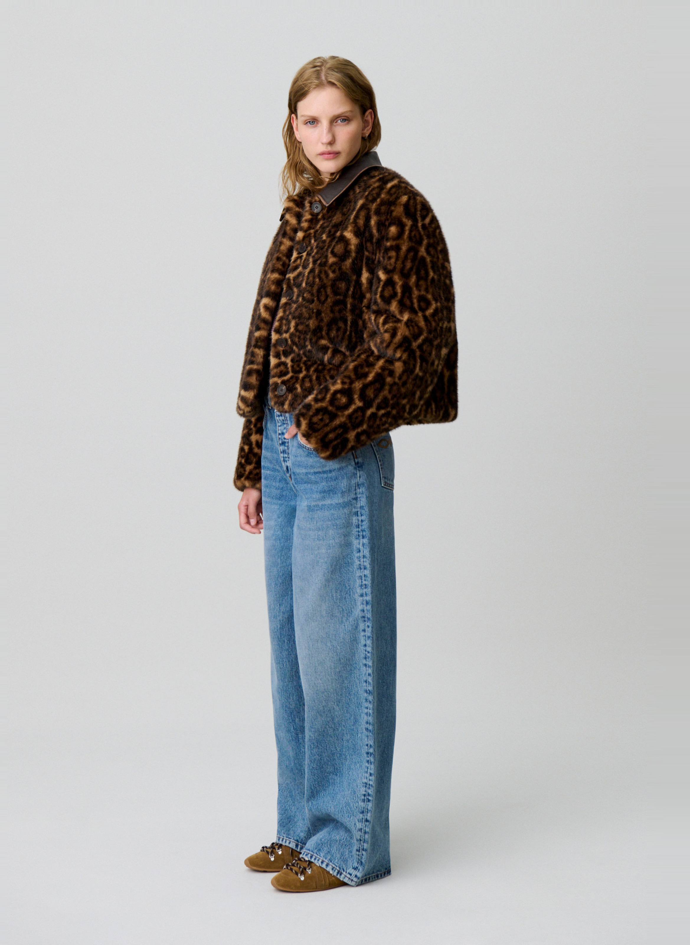 Veste col classique léopard CLAUDIE PIERLOT Multicolore